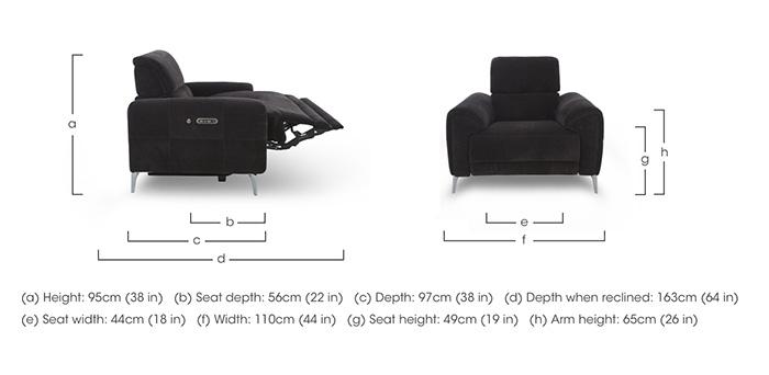 Vino Fabric Power Recliner Chair with Power Headrest and Heated Seat in  on Furniture Village