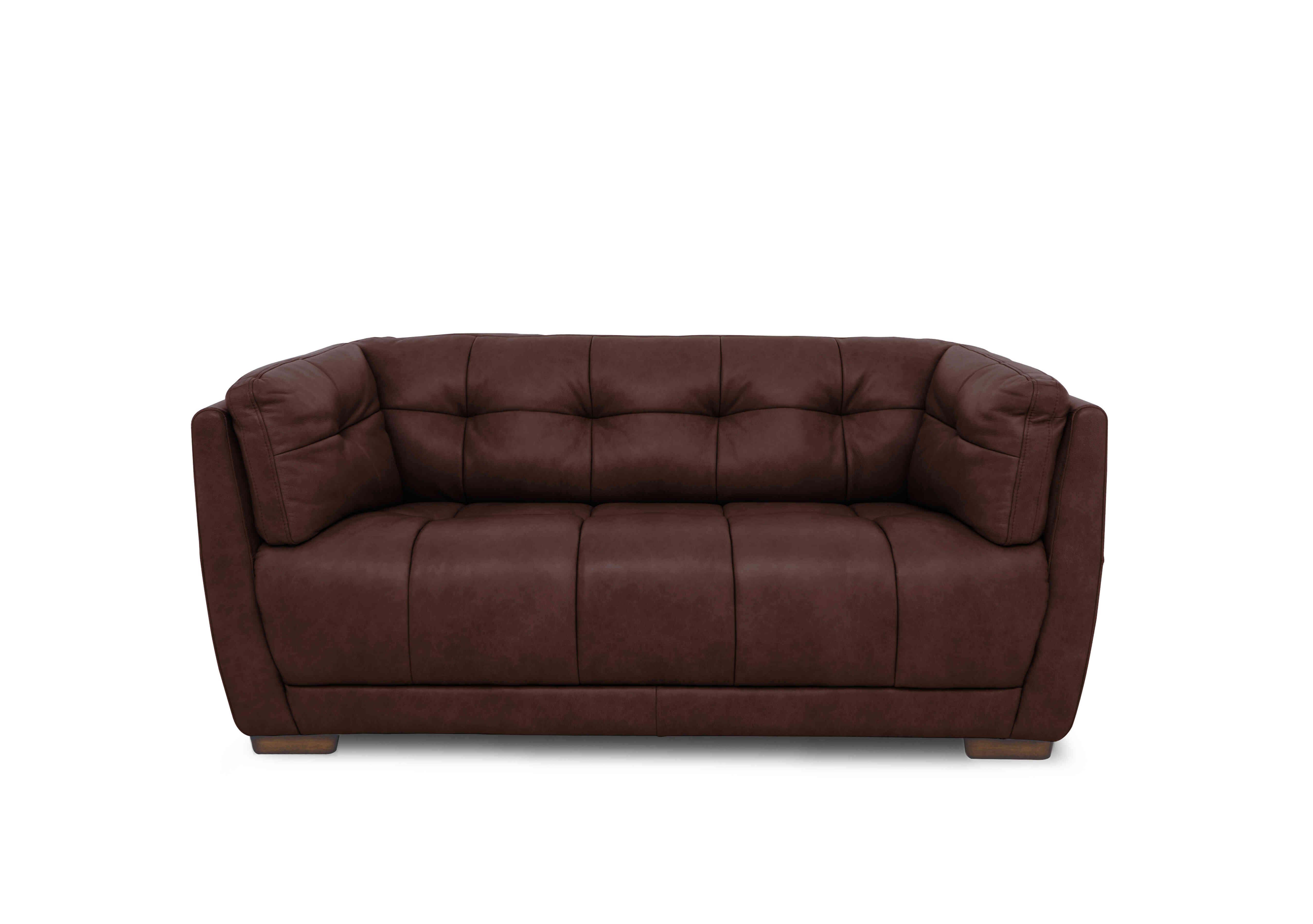 Cartier Leather 2 Seater Sofa in X3-1964ls Merlot Wal Ft on Furniture Village