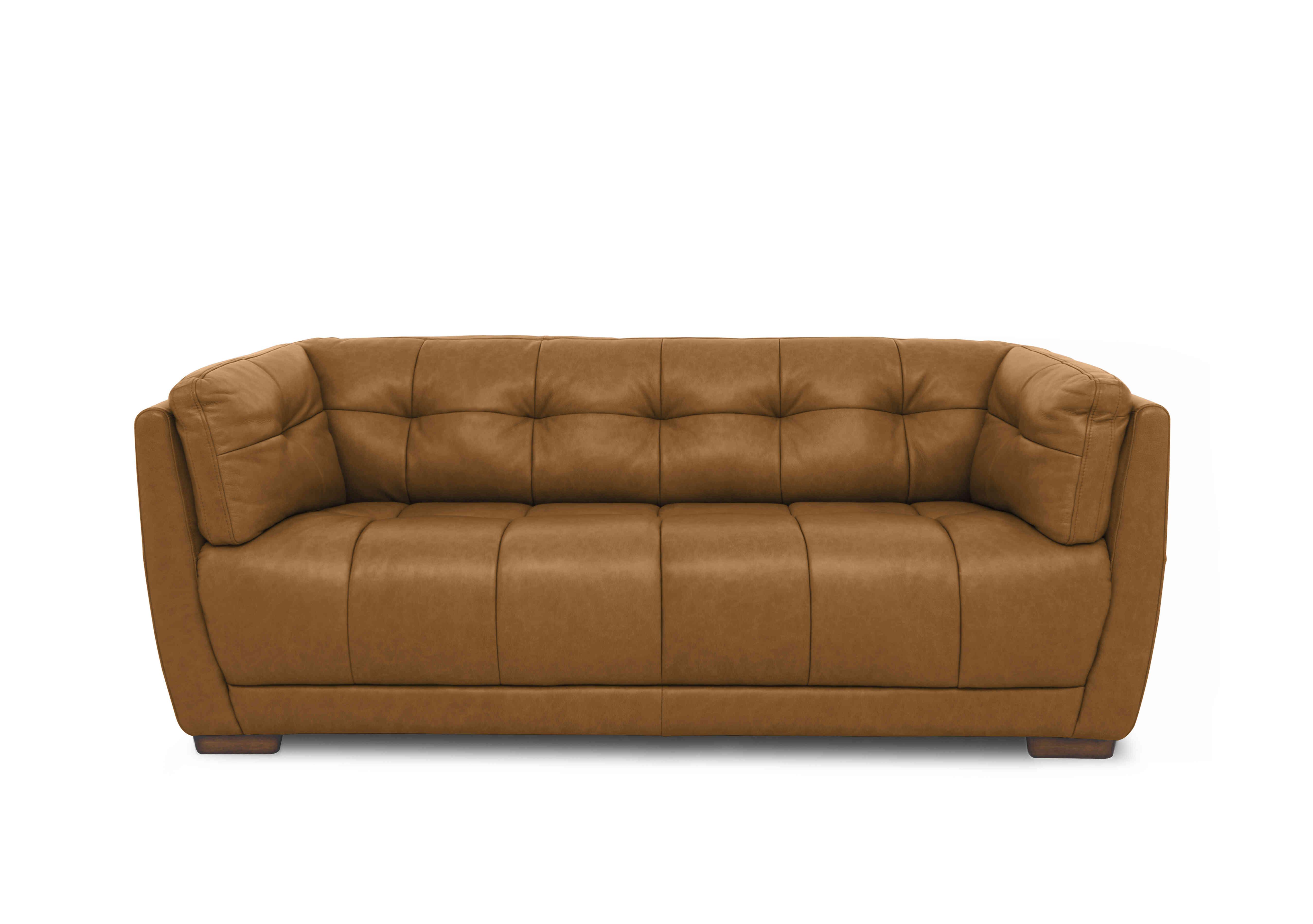 Cartier Leather 3 Seater Sofa in Inca With Wal Ft X3-1957ls on Furniture Village