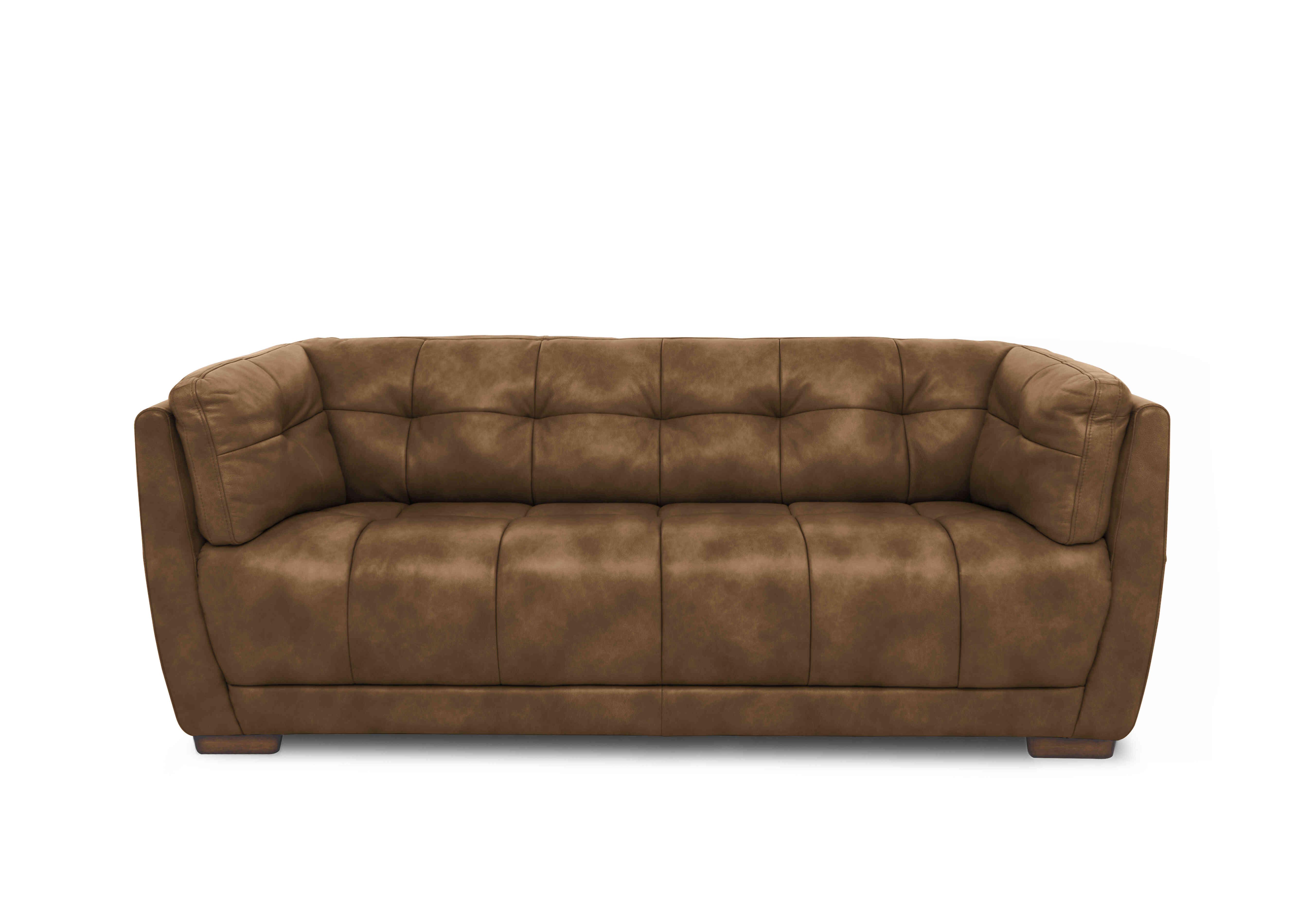 Cartier Leather 3 Seater Sofa in Saddle Wal Ft X3-1981ls on Furniture Village