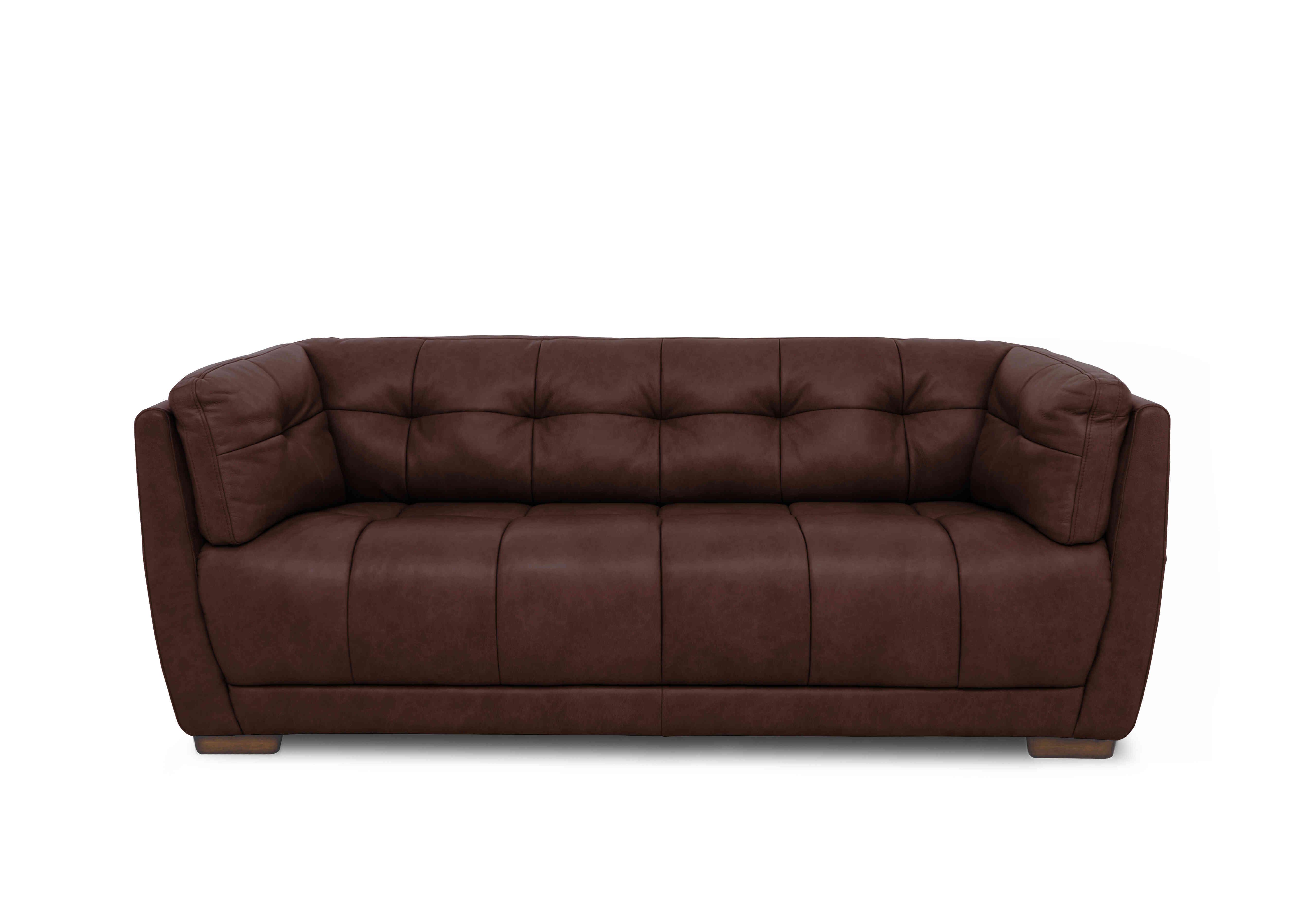 Cartier Leather 3 Seater Sofa in X3-1964ls Merlot Wal Ft on Furniture Village