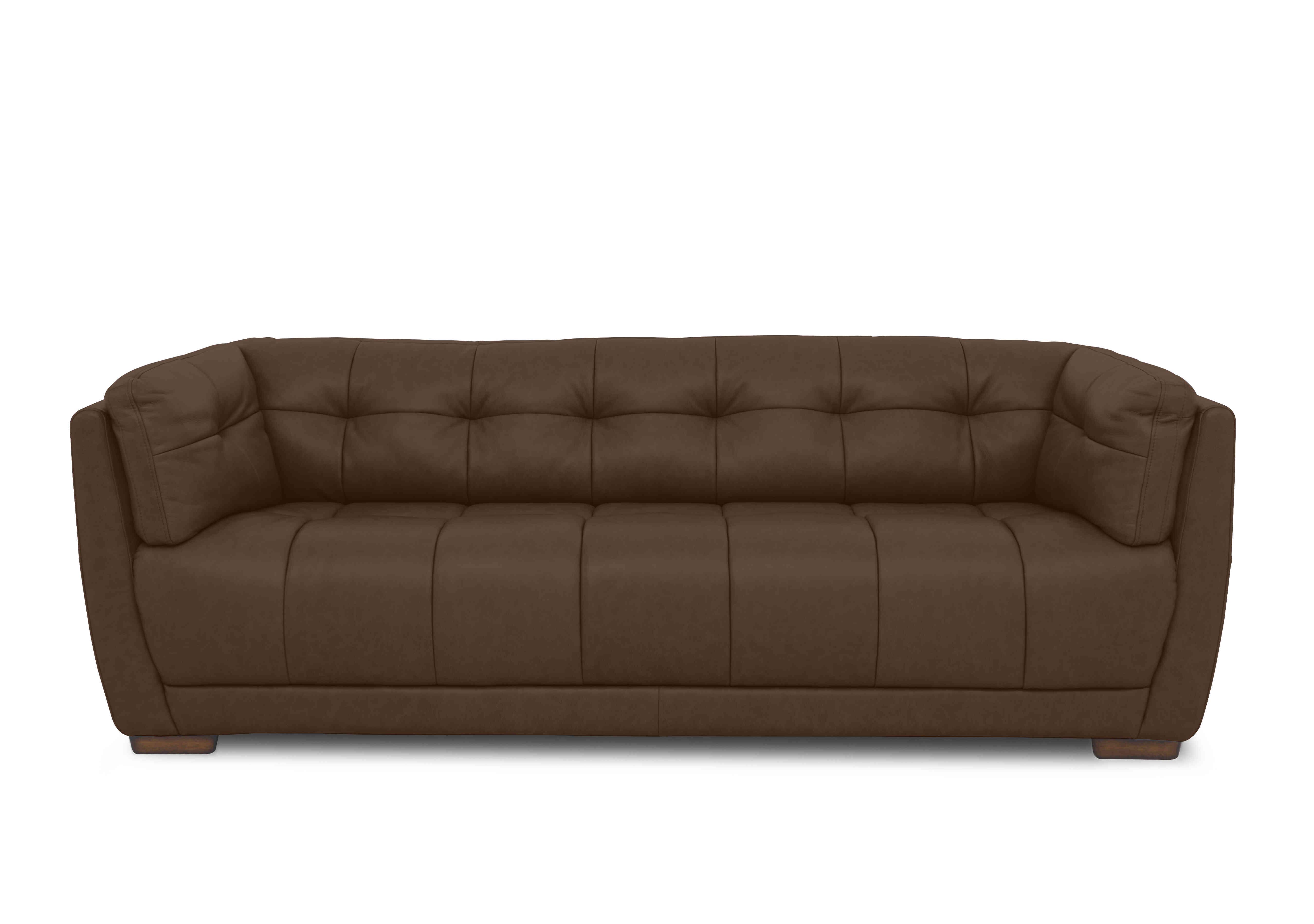 Cartier Leather 4 Seater Sofa in Cedar Brown Wal Ft X3-1569ls on Furniture Village