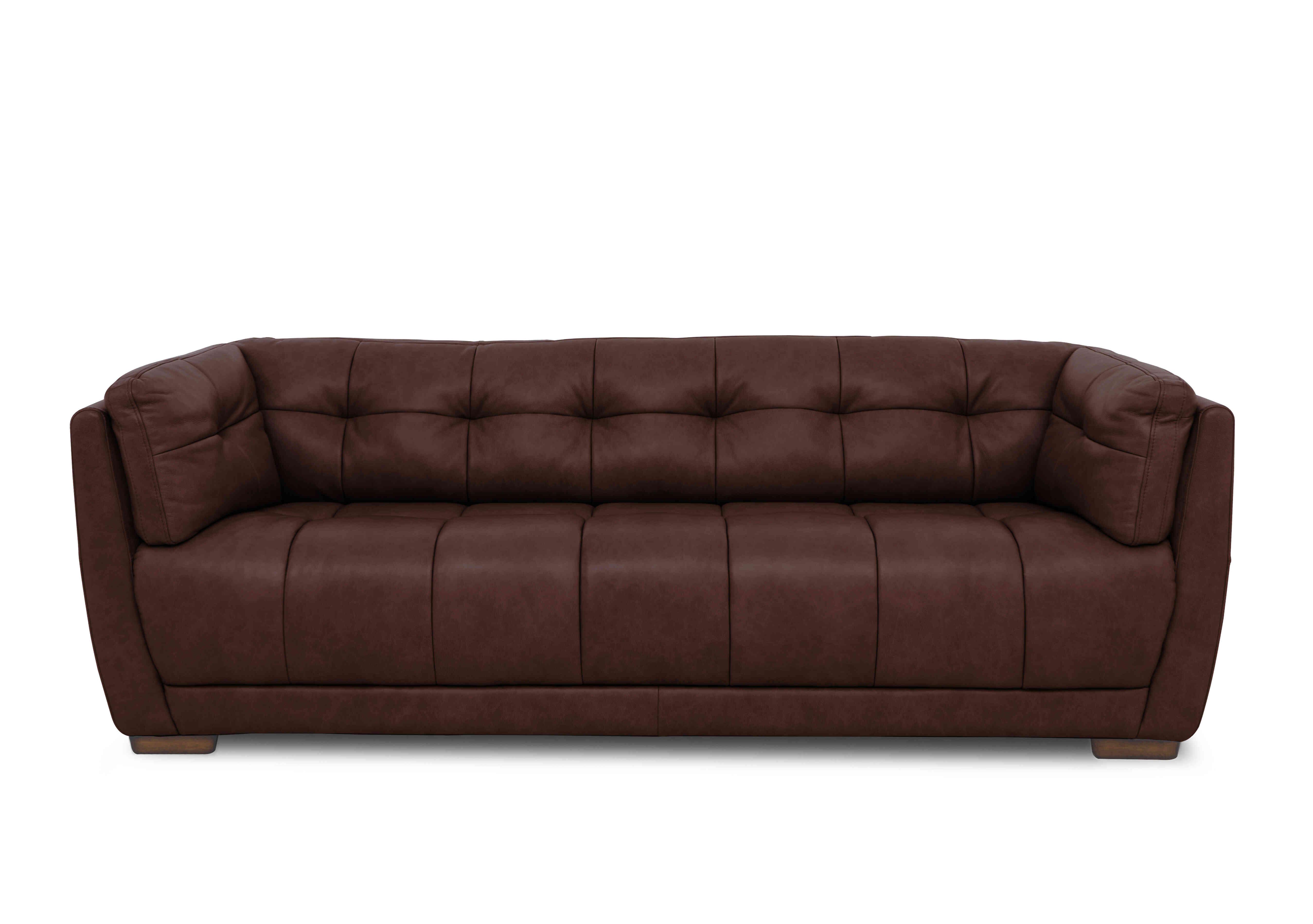 Cartier Leather 4 Seater Sofa in X3-1964ls Merlot Wal Ft on Furniture Village