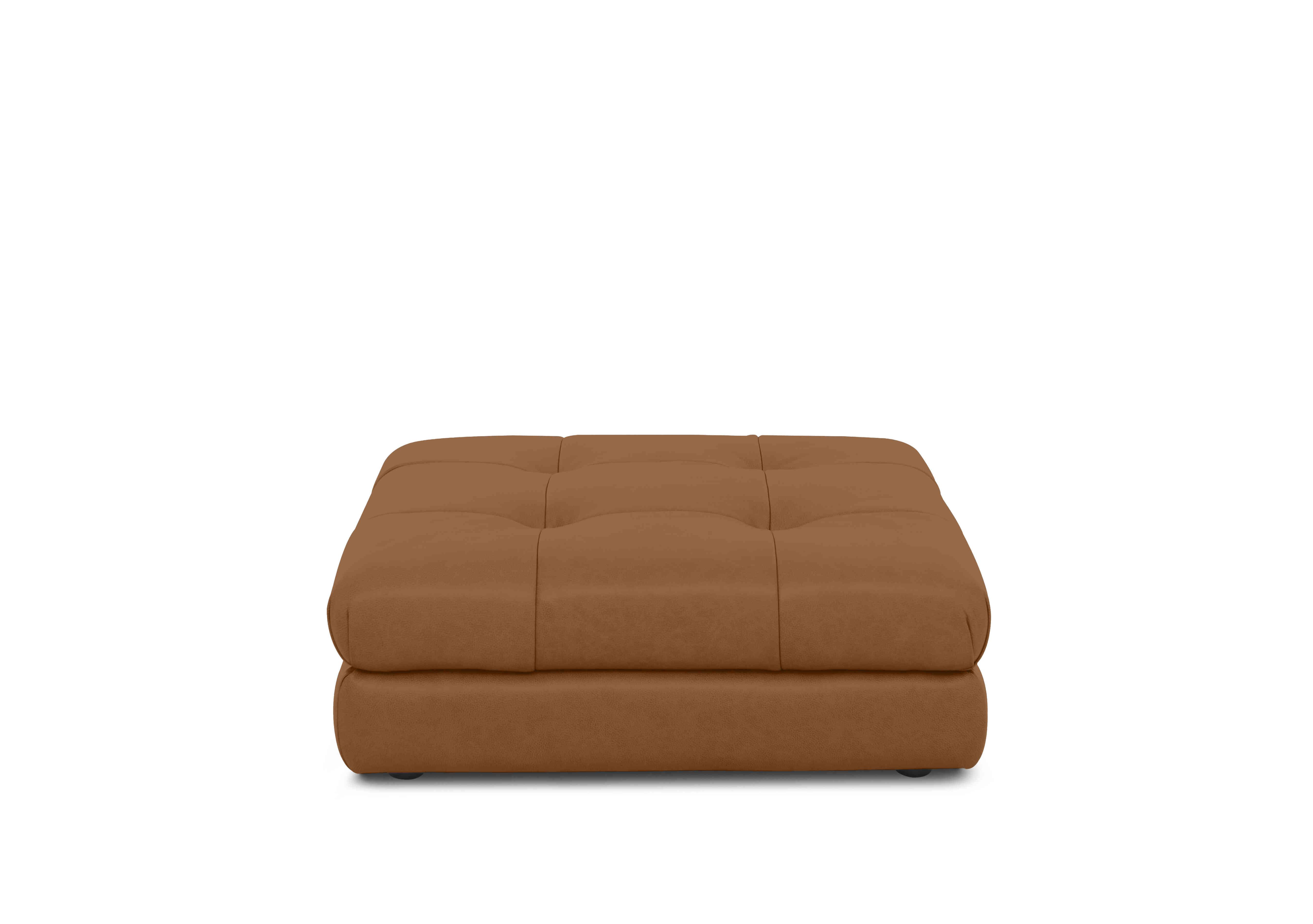 Cartier Leather Footstool in Windsor Tan X3-2565ls on Furniture Village