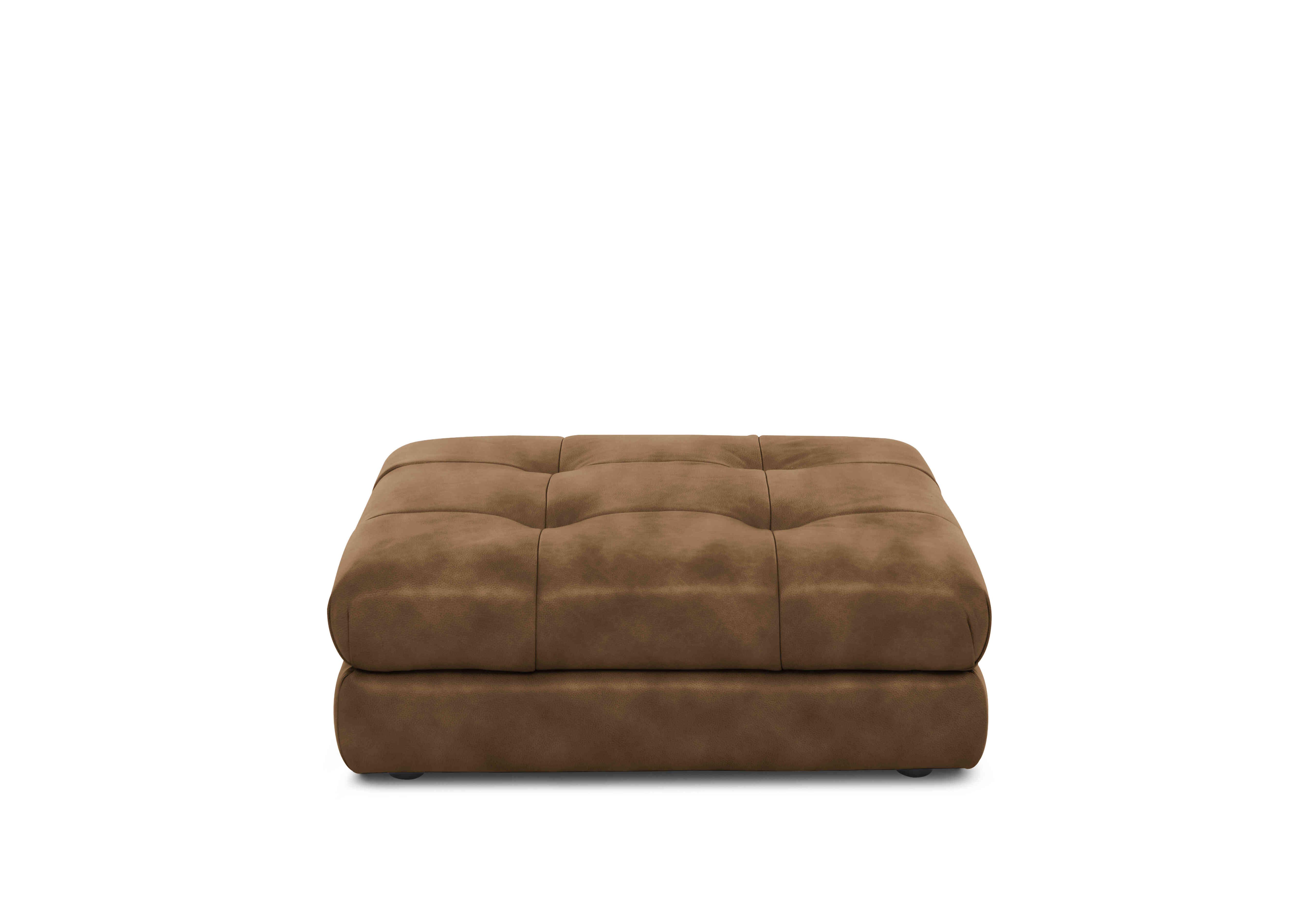 Cartier Leather Footstool in X3-1981ls Saddle on Furniture Village