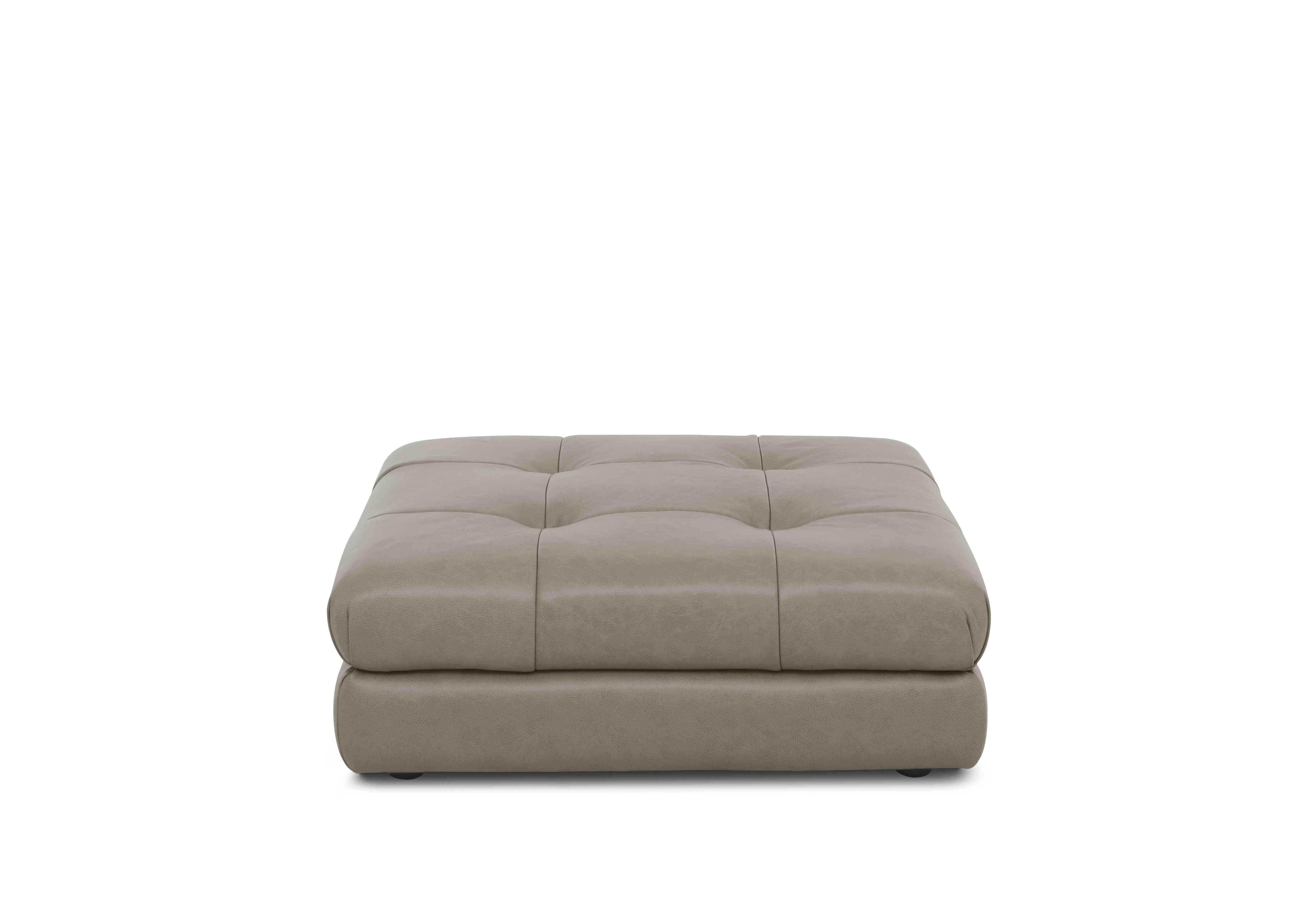 Cartier Leather Footstool in X3-2083ls Urbane Gry on Furniture Village