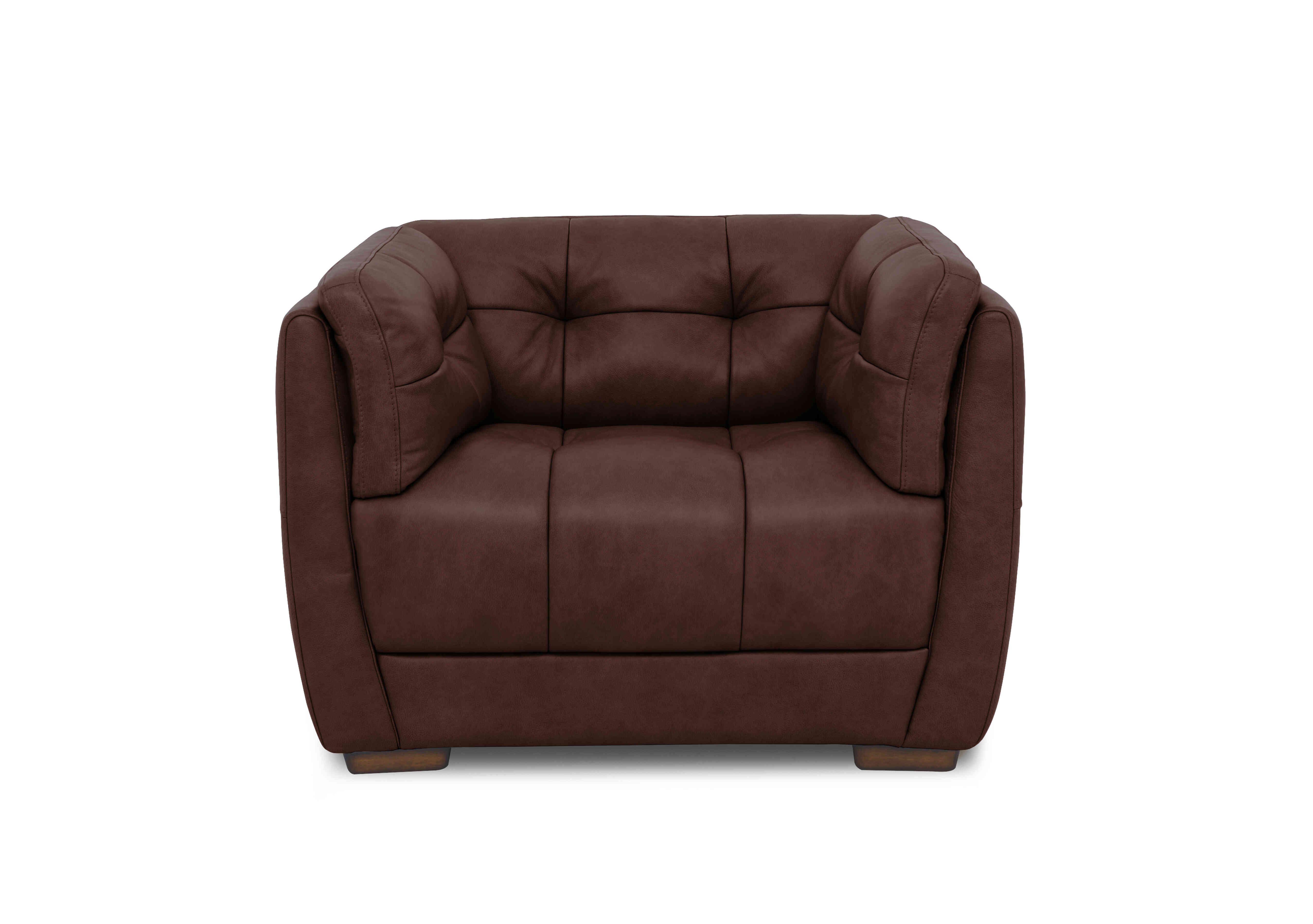 Cartier Leather Snuggler Chair in X3-1964ls Merlot Wal Ft on Furniture Village