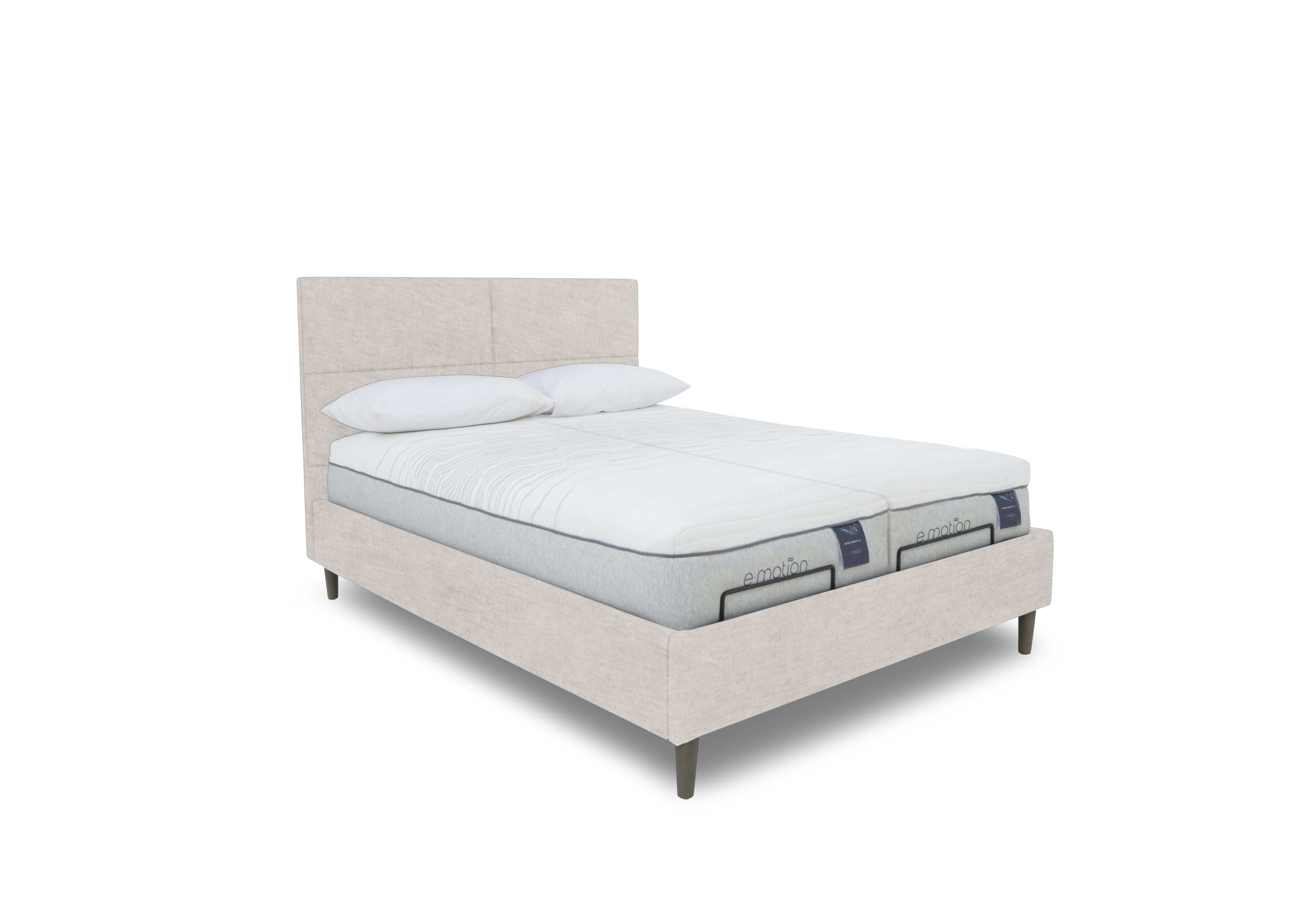 E-Motion Sakura Dual Adjustable Bed Frame with Massage Function in 901 Sandstone Pearl on Furniture Village