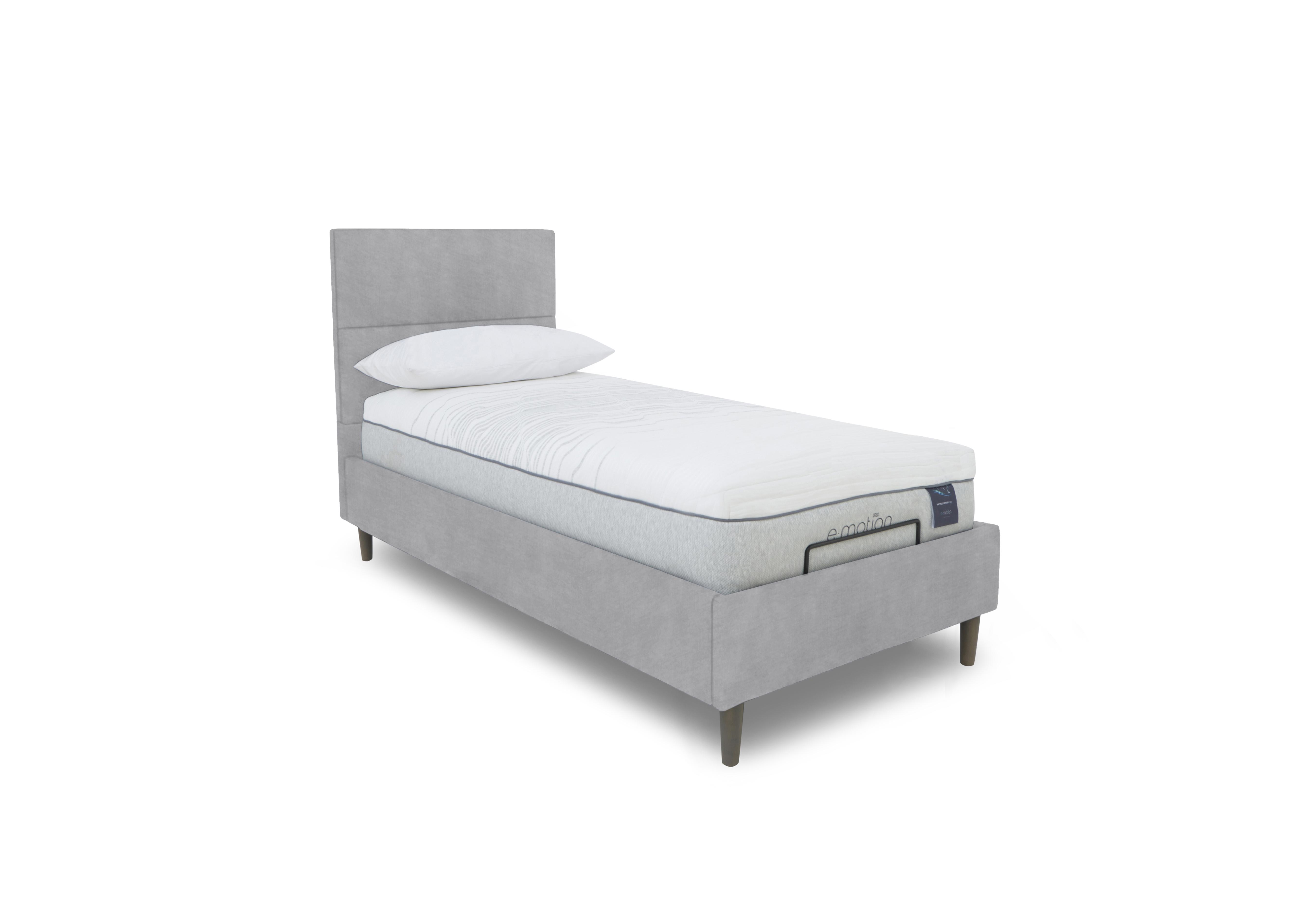 E-Motion Sakura Dual Adjustable Bed Frame with Massage Function in Aston Silver on Furniture Village