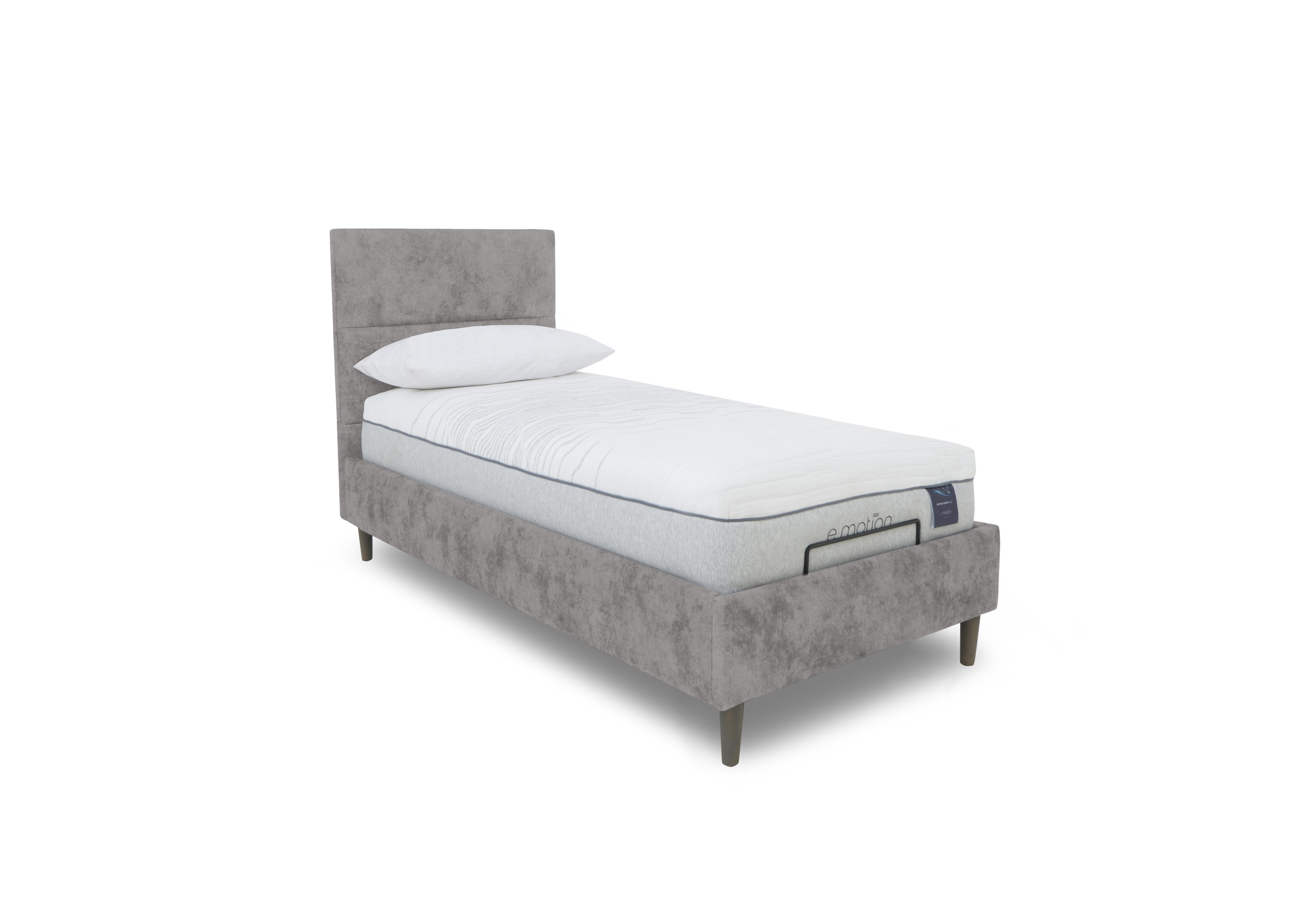 E-Motion Sakura Dual Adjustable Bed Frame with Massage Function in Daytona Silver on Furniture Village