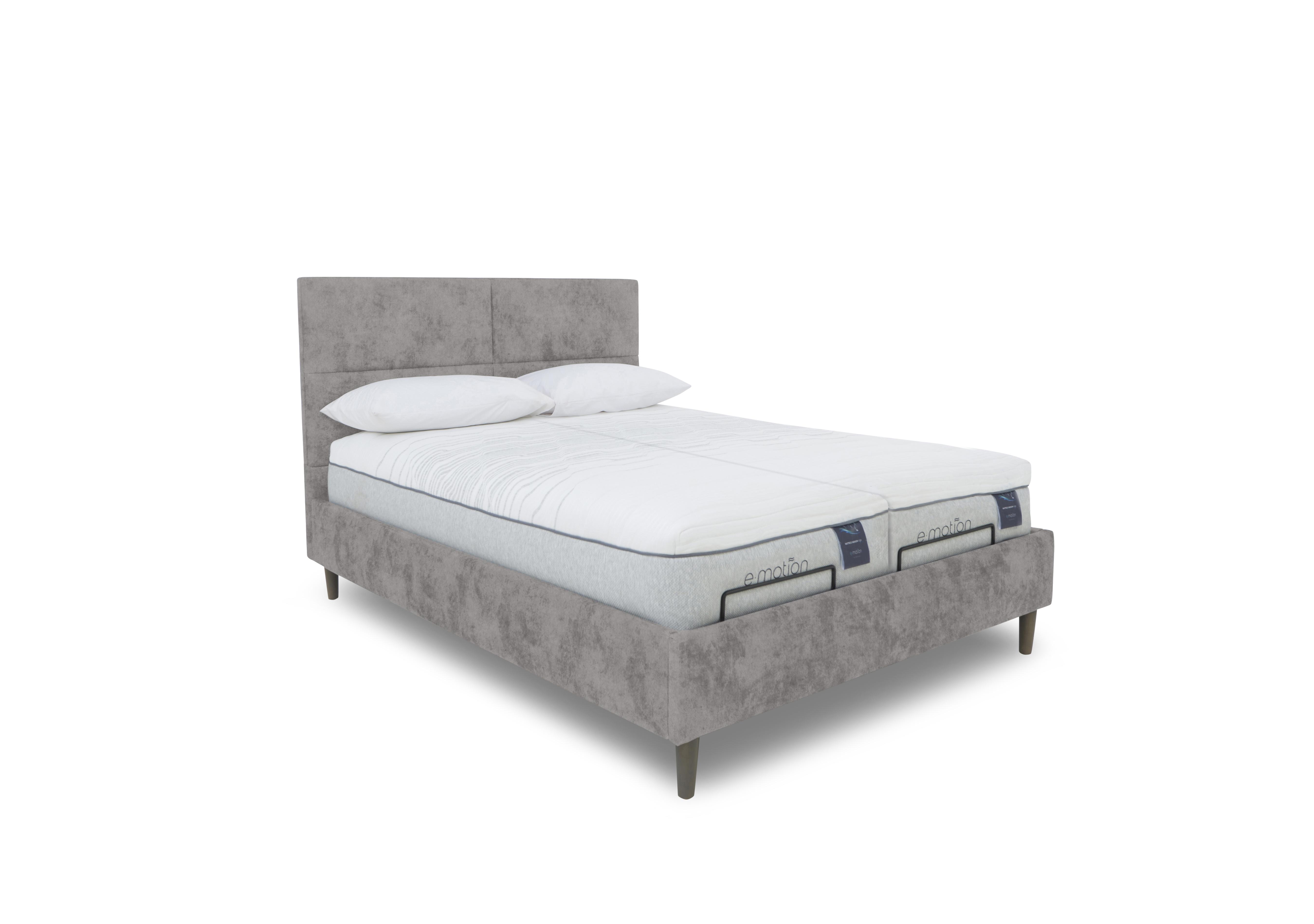 E-Motion Sakura Dual Adjustable Bed Frame with Massage Function in Daytona Silver on Furniture Village