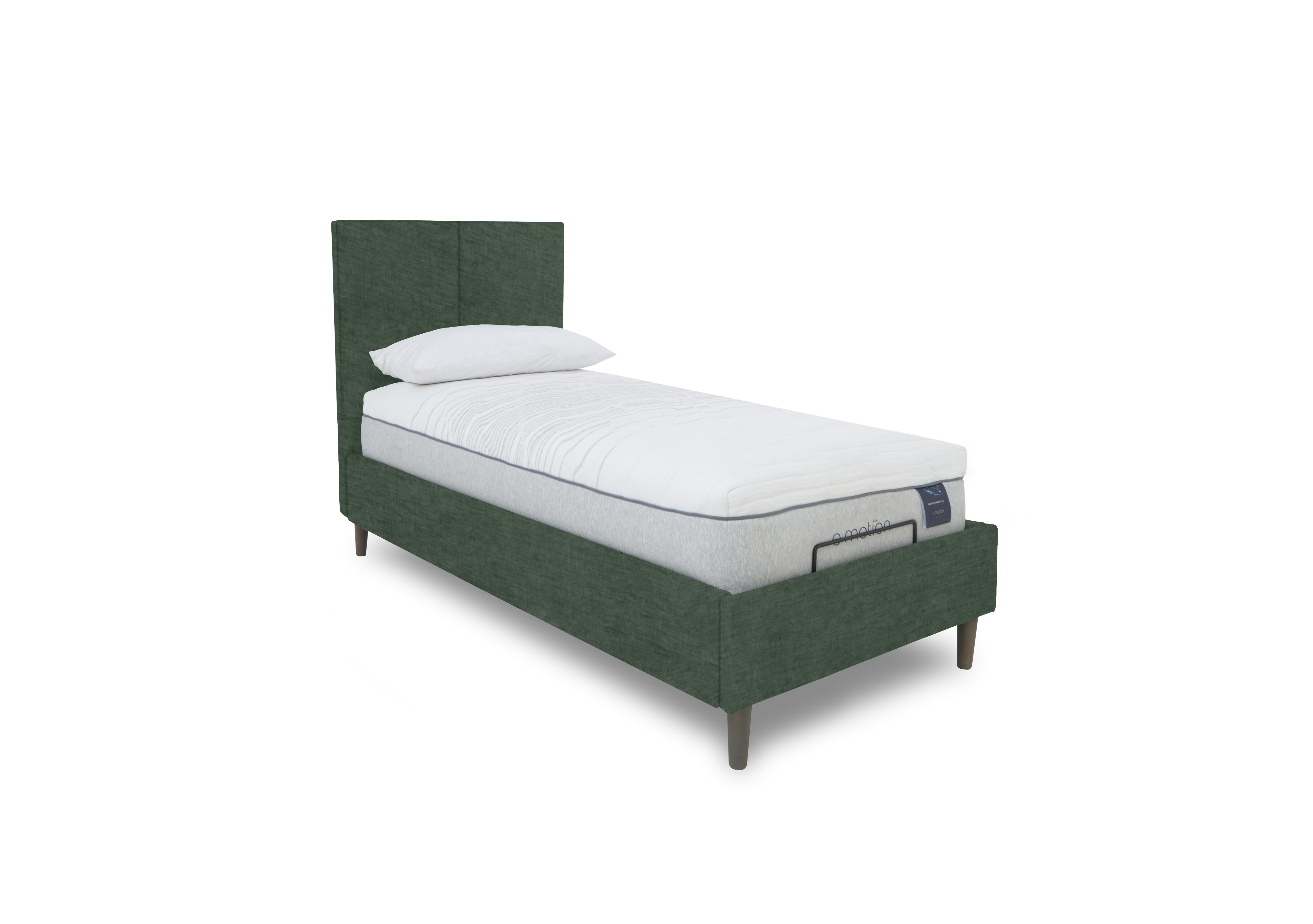 E-Motion Aiko Dual Adjustable Bed Frame with Massage Function in 502 Tormaline Green on Furniture Village