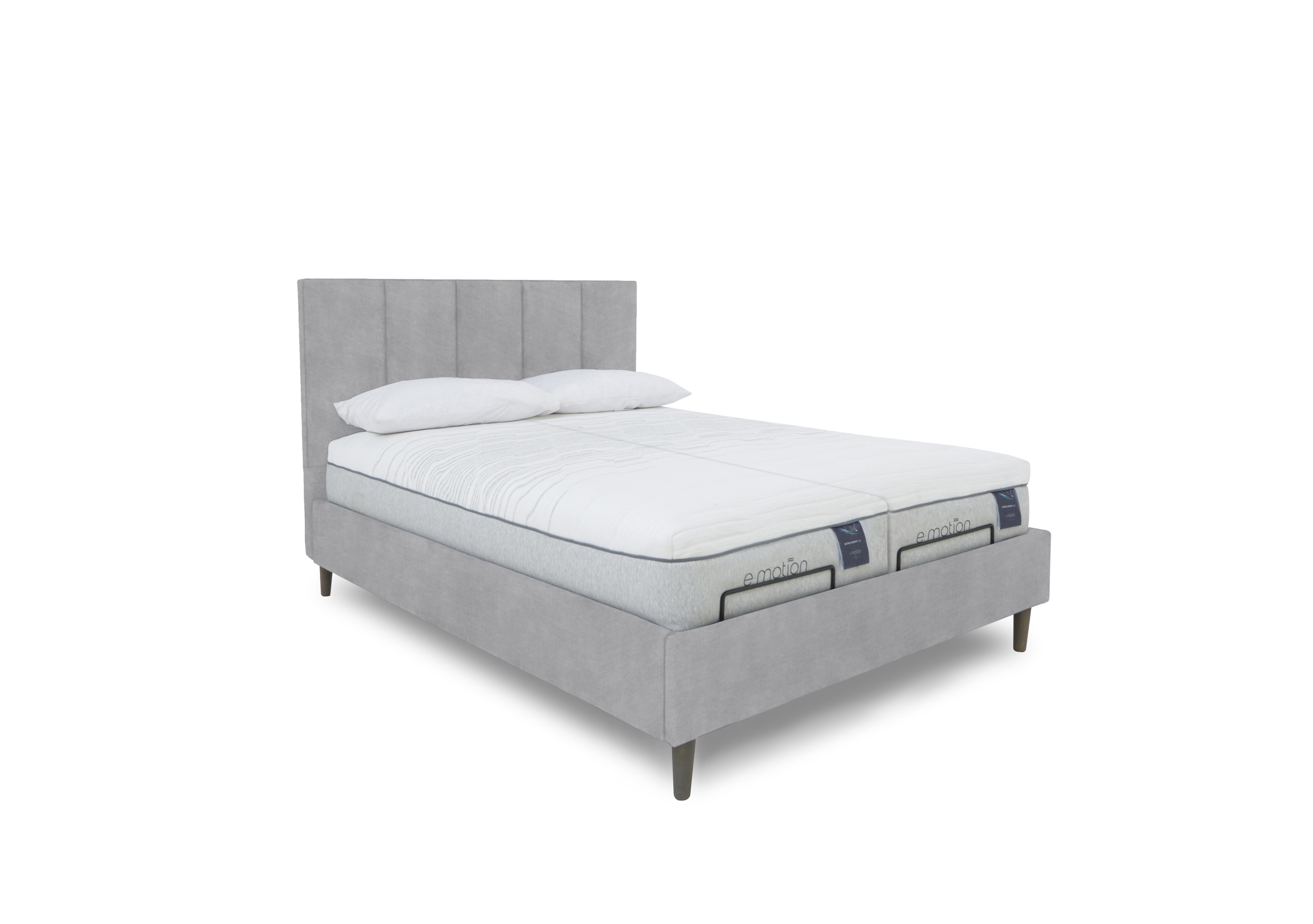 E-Motion Aiko Dual Adjustable Bed Frame with Massage Function in Aston Silver on Furniture Village