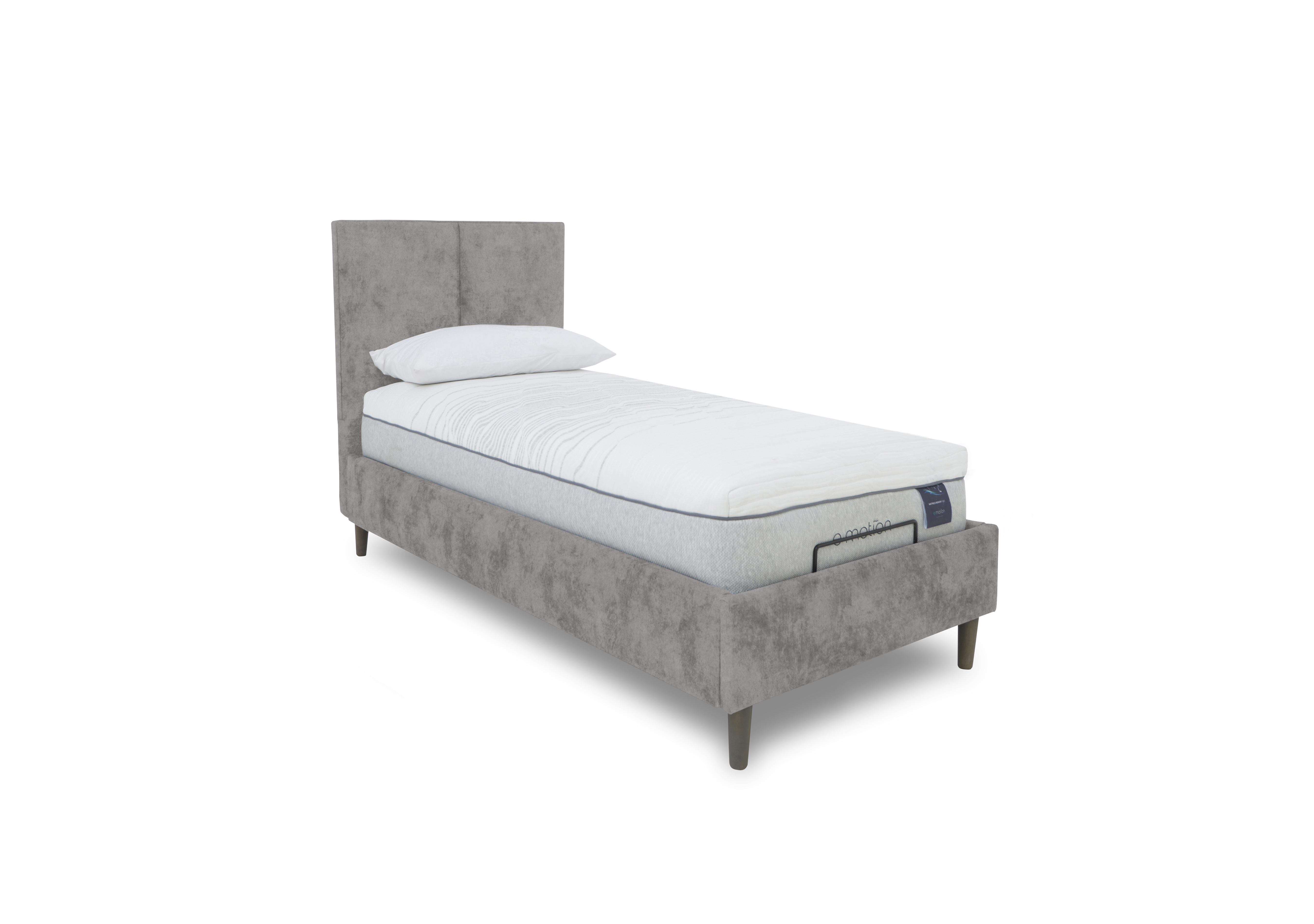 E-Motion Aiko Dual Adjustable Bed Frame with Massage Function in Daytona Silver on Furniture Village