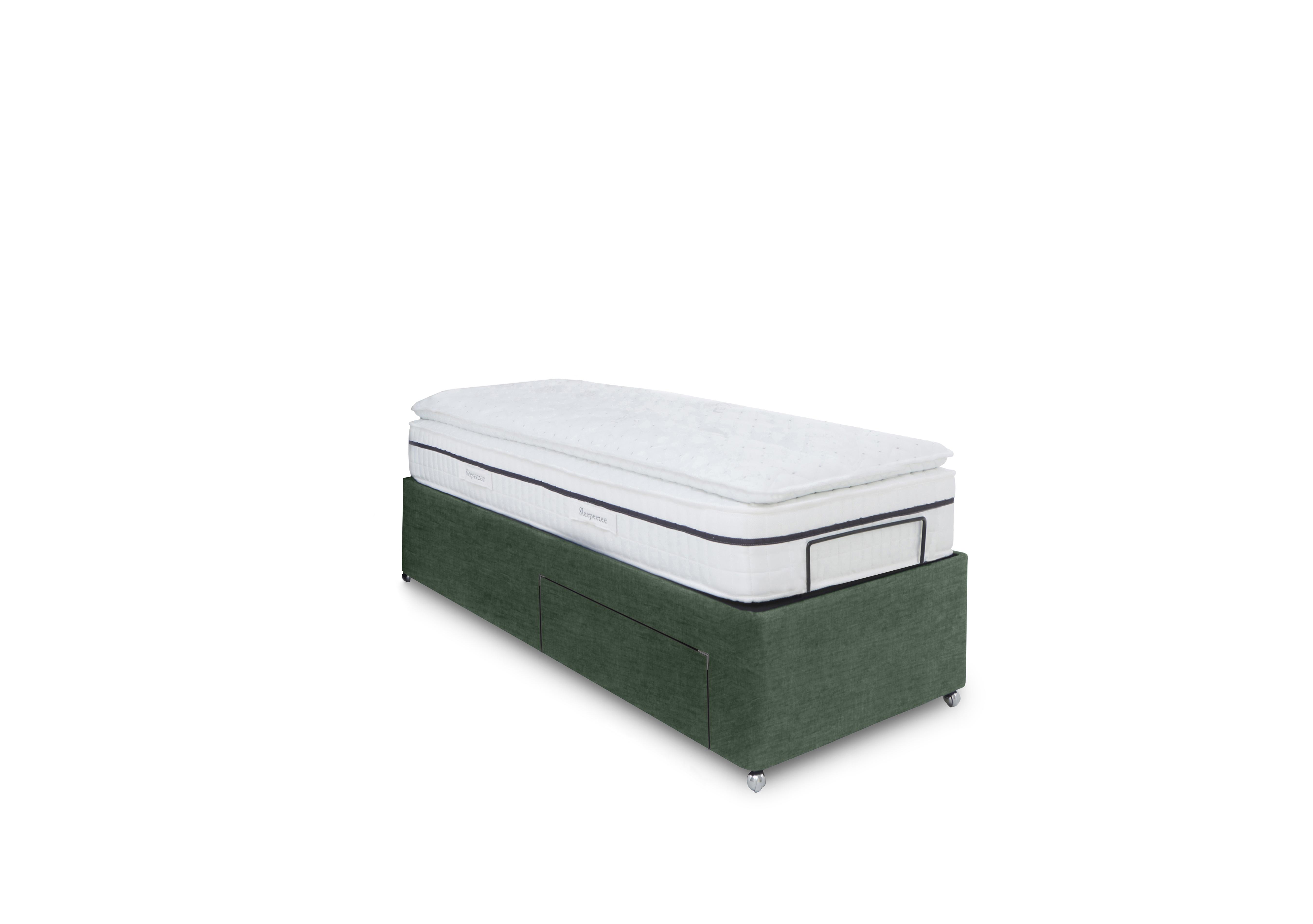 E-Motion Adjustable Divan Base in 502 Tormaline Green on Furniture Village