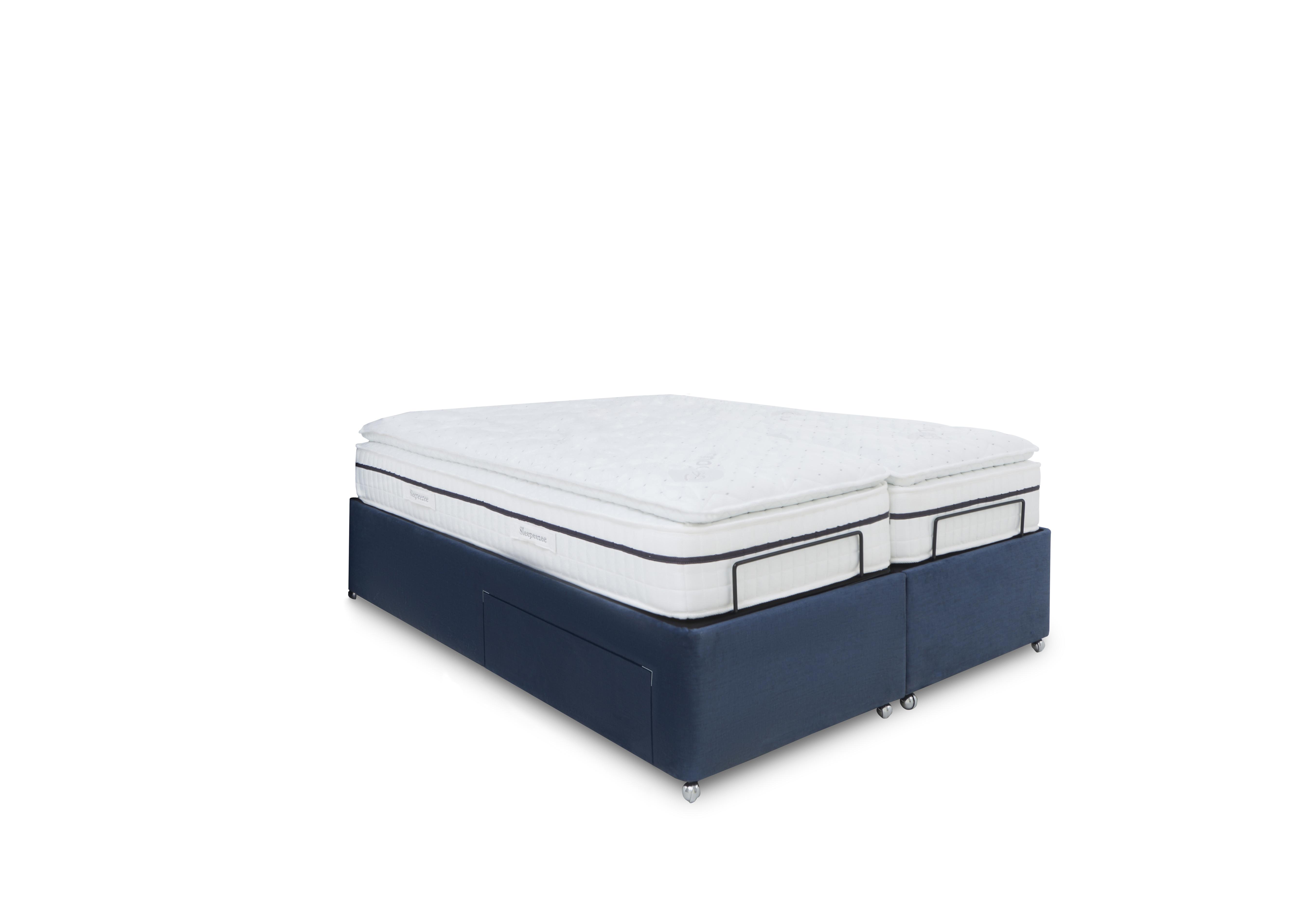 E-Motion Dual Adjustable Divan Base with Massage Function in 600 Granite Blue on Furniture Village