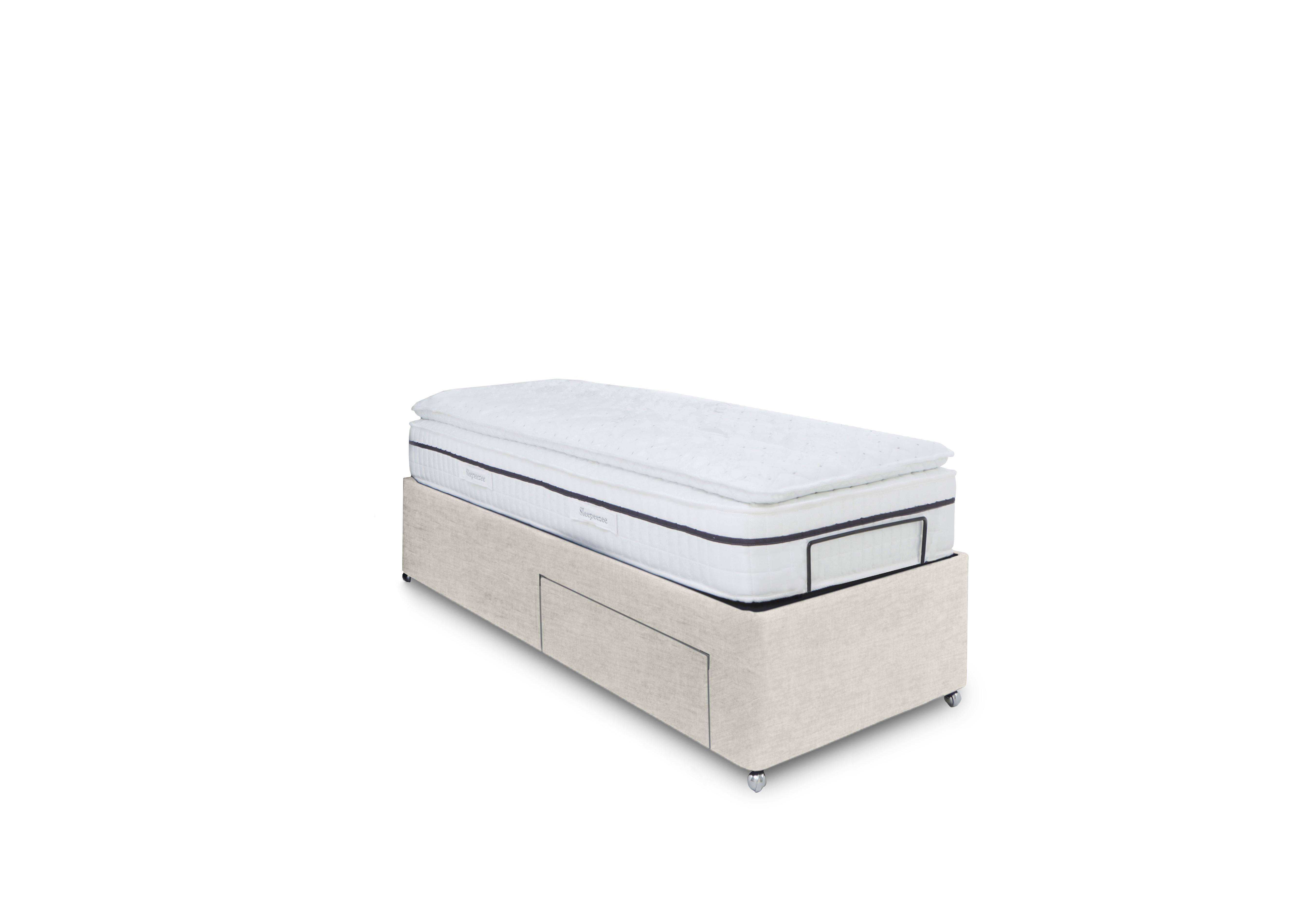 E-Motion Dual Adjustable Divan Base with Massage Function in 901 Sandstone Pearl on Furniture Village