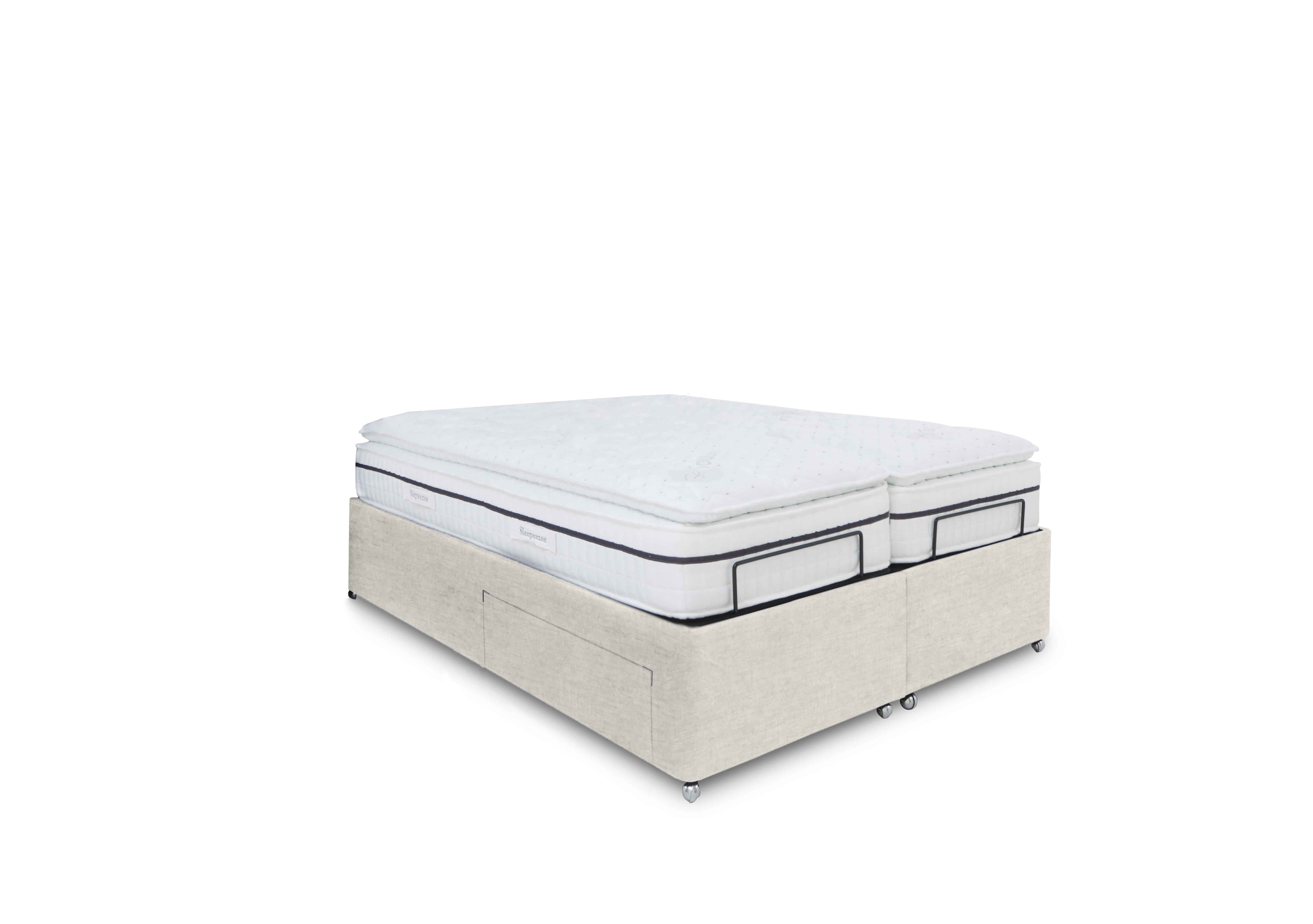 E-Motion Dual Adjustable Divan Base with Massage Function in 901 Sandstone Pearl on Furniture Village