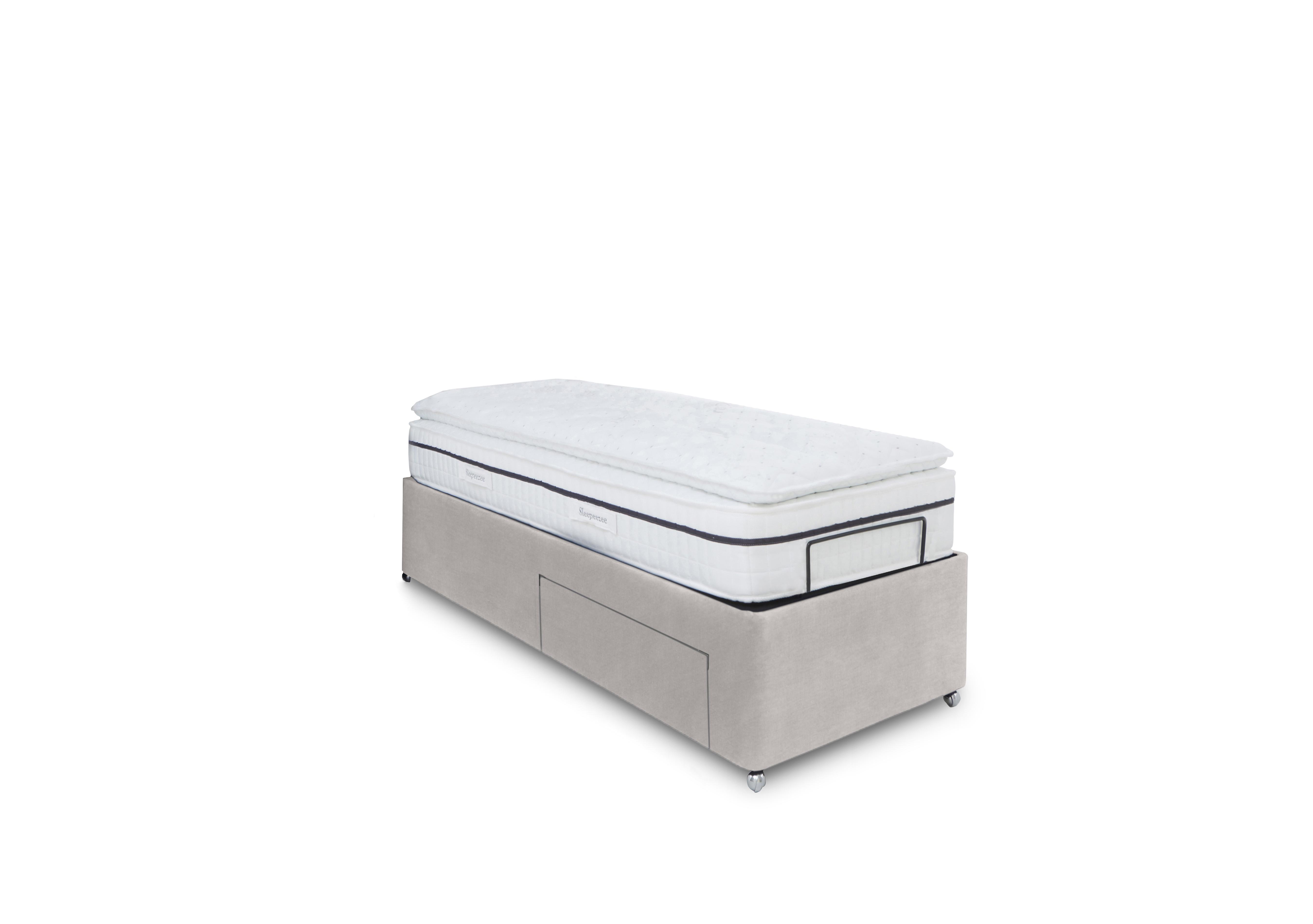 E-Motion Dual Adjustable Divan Base with Massage Function in Aston Linen on Furniture Village