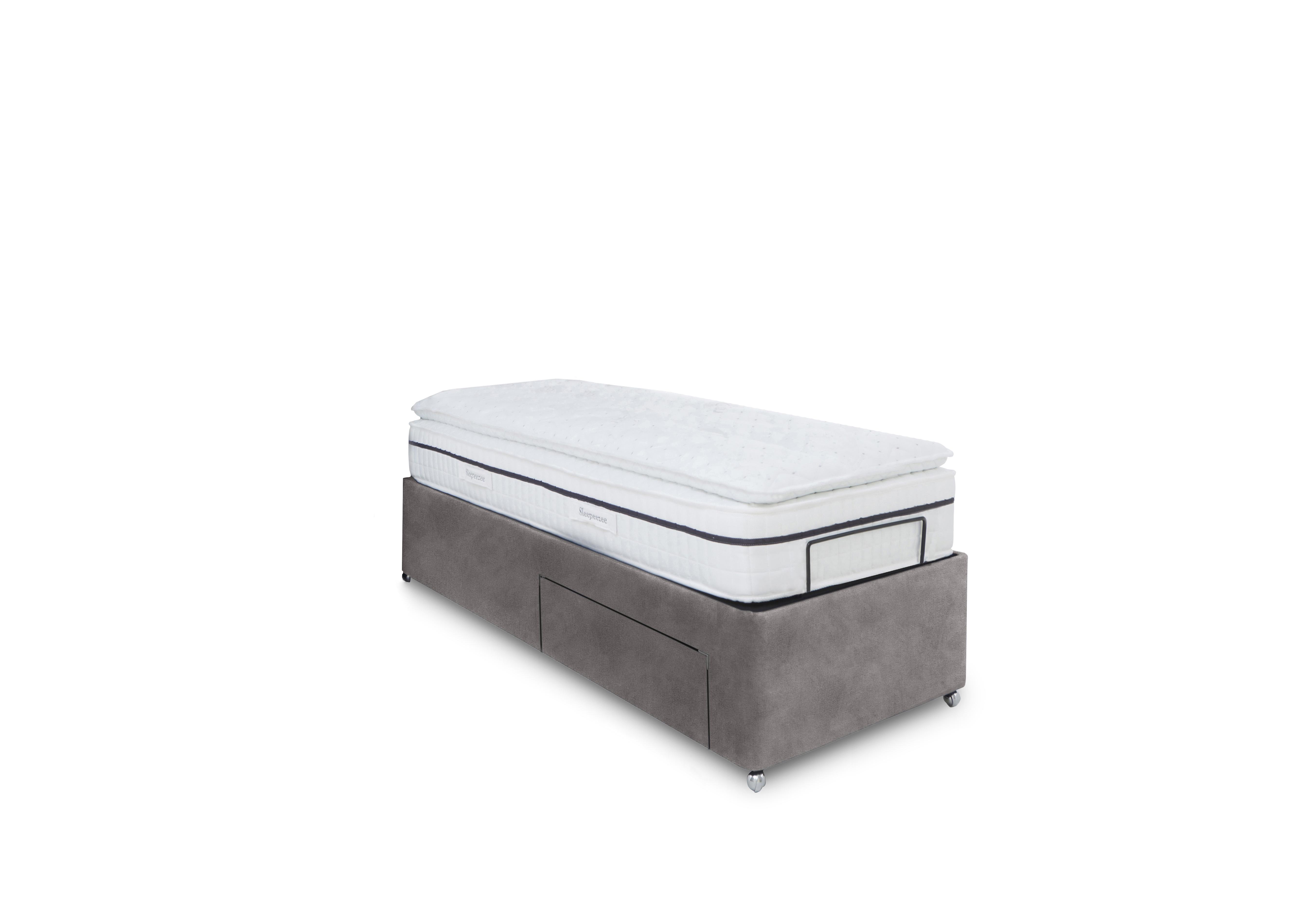 E-Motion Dual Adjustable Divan Base with Massage Function in Dapple Sterling on Furniture Village