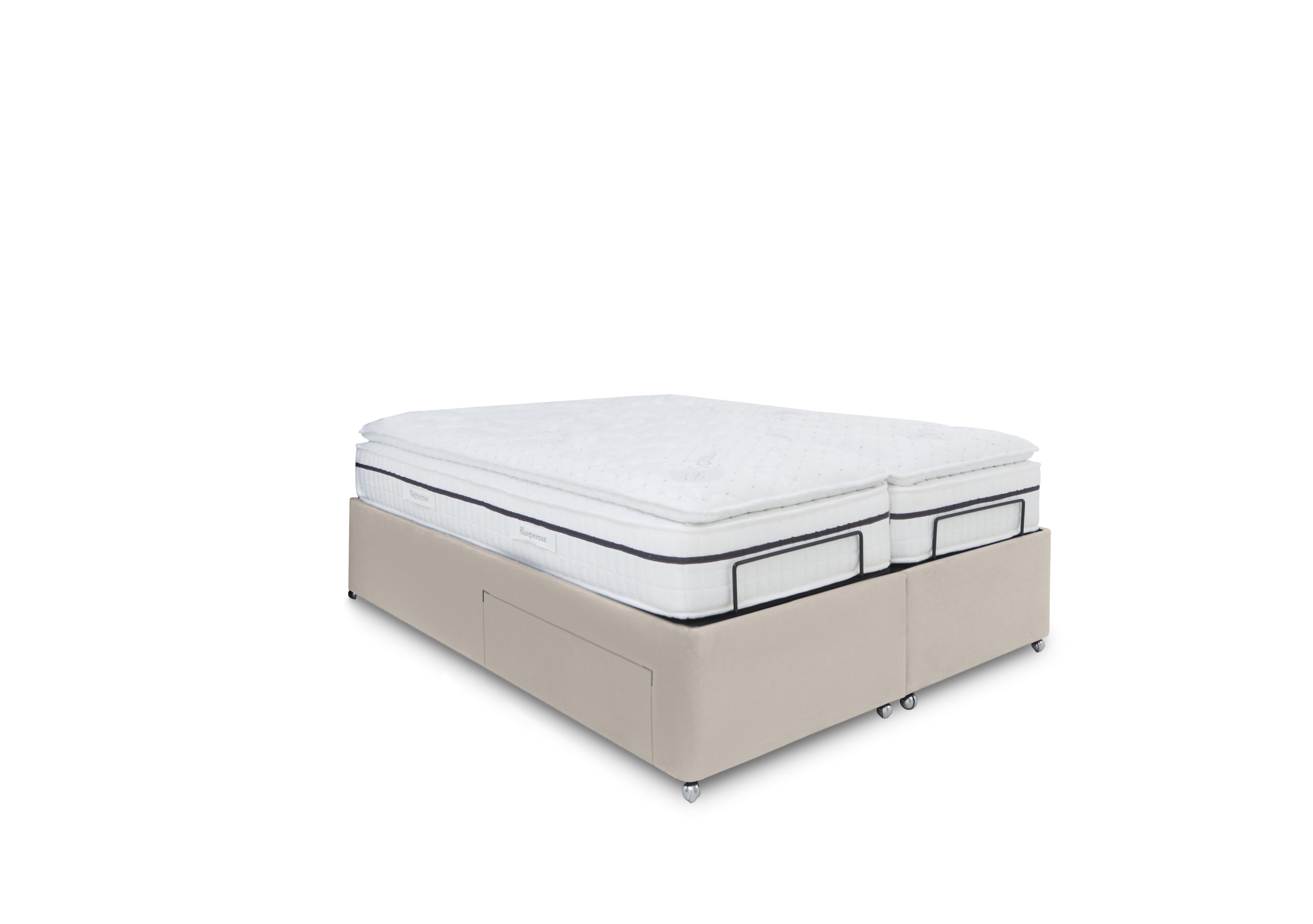 E-Motion Dual Adjustable Divan Base with Massage Function in Seven Ivory on Furniture Village