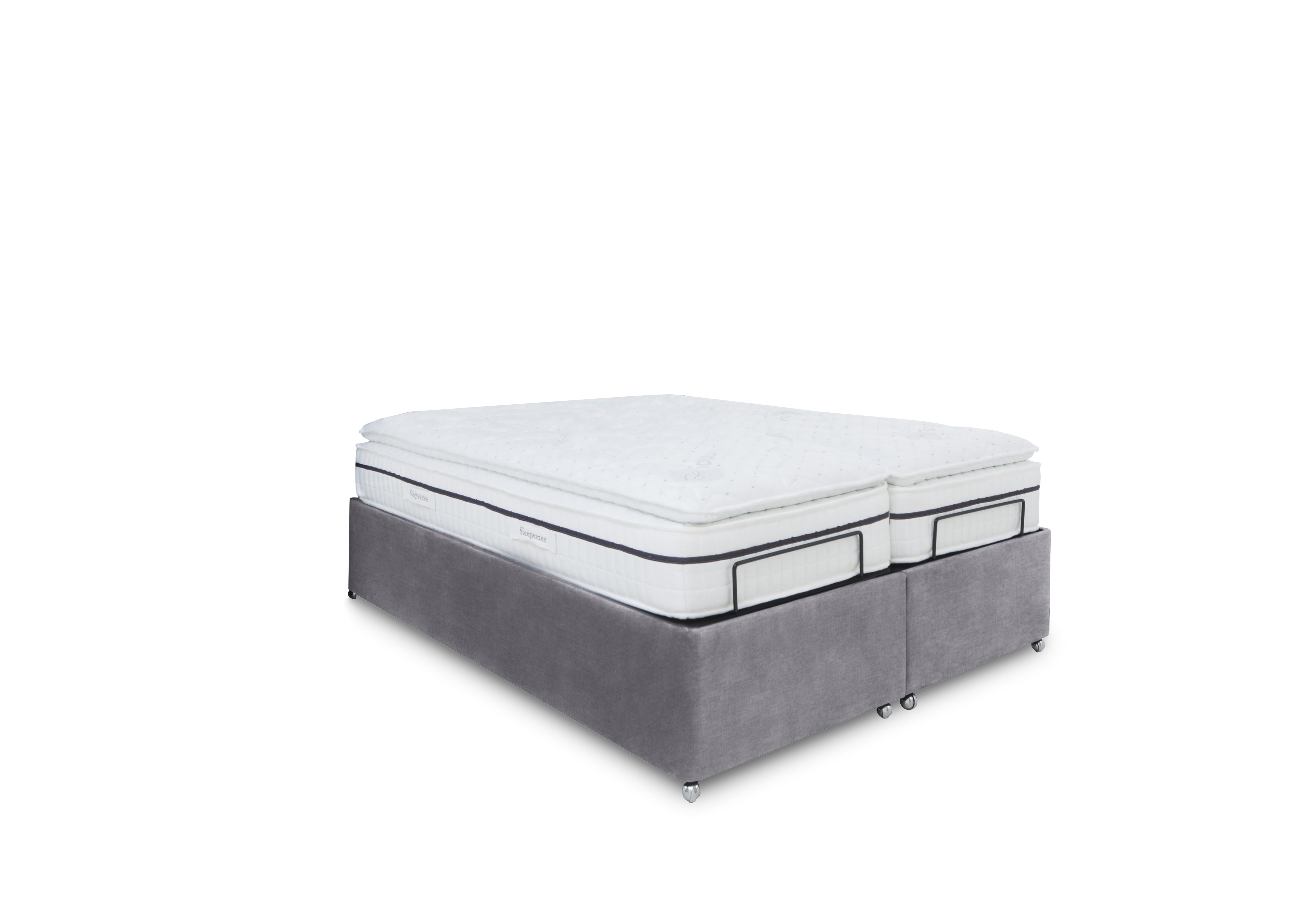 E-Motion Dual Adjustable Ottoman Divan Base with Massage Function in Aston Steel on Furniture Village