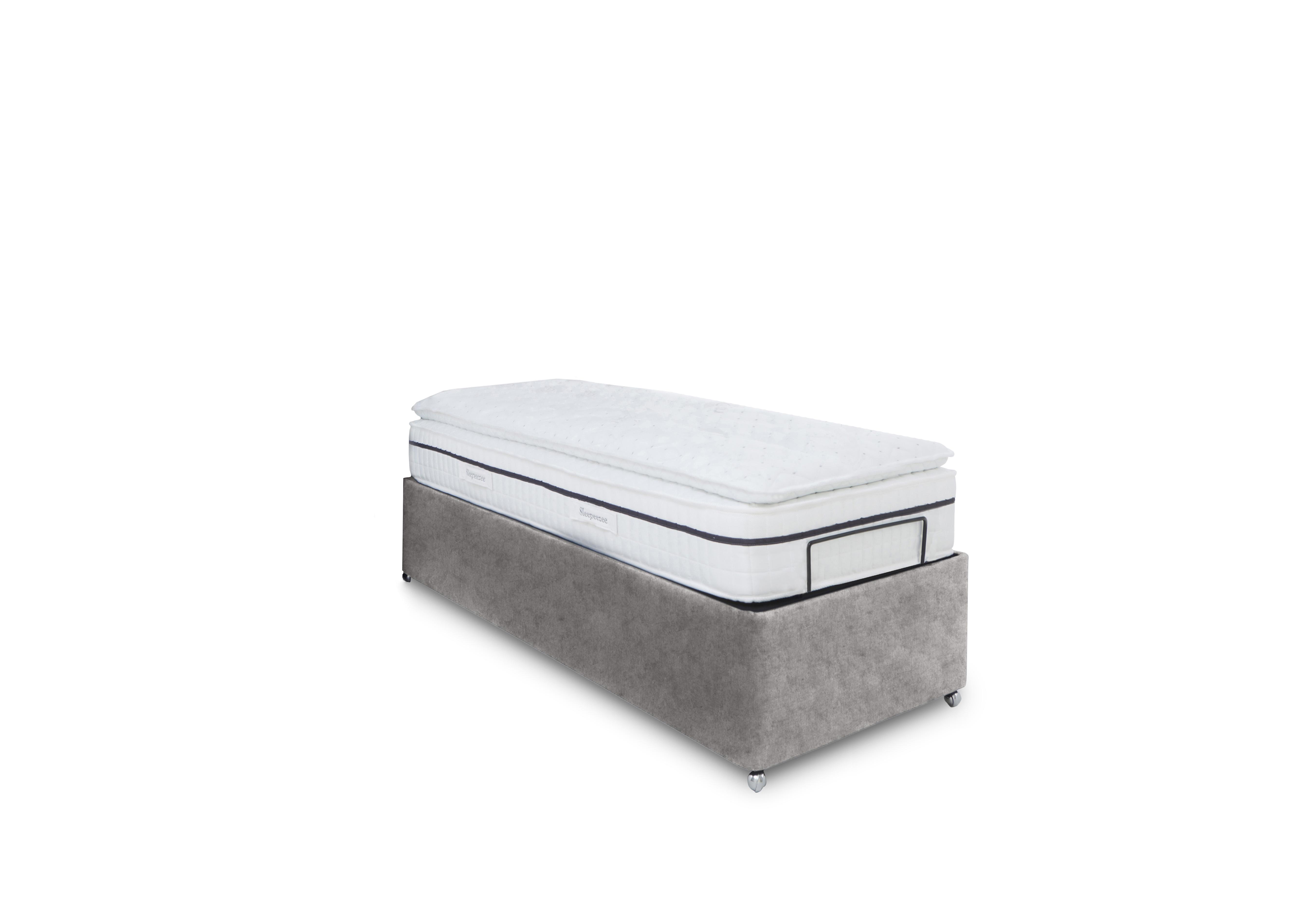 E-Motion Dual Adjustable Ottoman Divan Base with Massage Function in Daytona Silver on Furniture Village