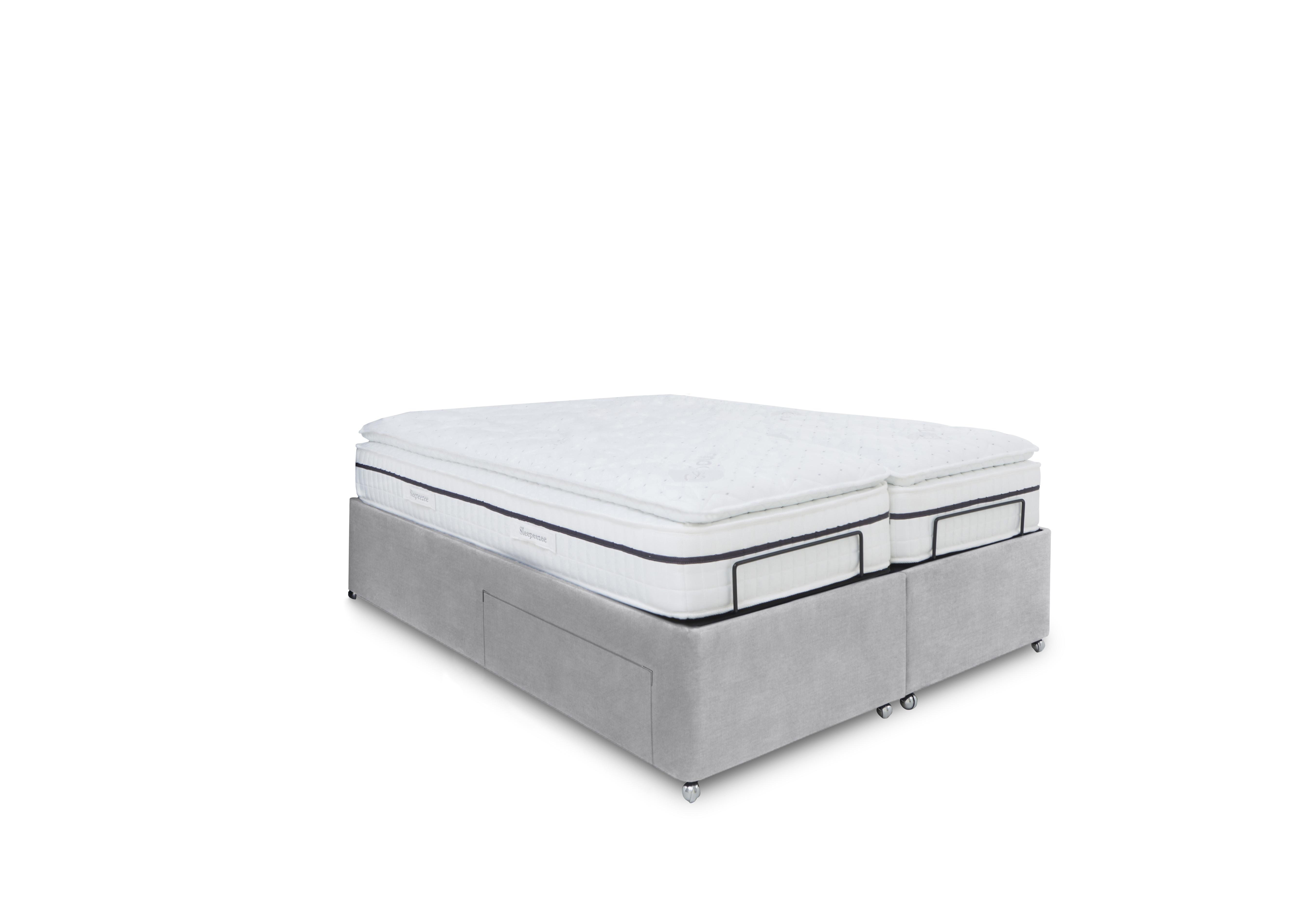 E-Motion Dual Adjustable Divan Base in Aston Silver on Furniture Village