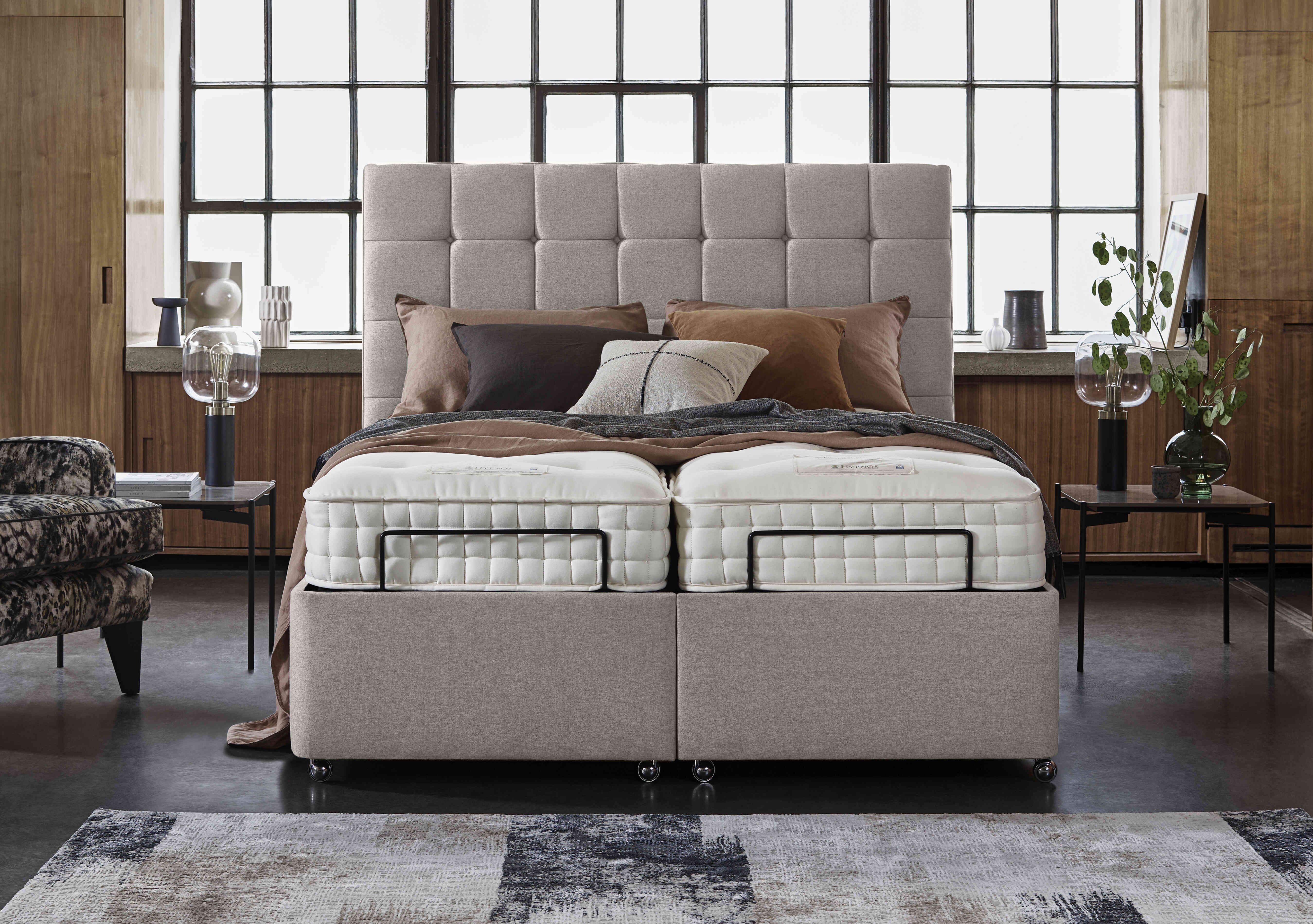 E-Motion Kaito Dual Adjustable Ottoman Divan Base with Massage Function and Headboard in  on Furniture Village