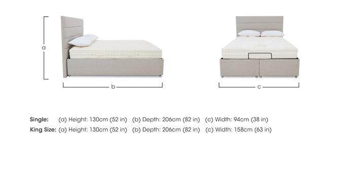 E-Motion Natsu Adjustable Ottoman Divan Base with Headboard in  on Furniture Village