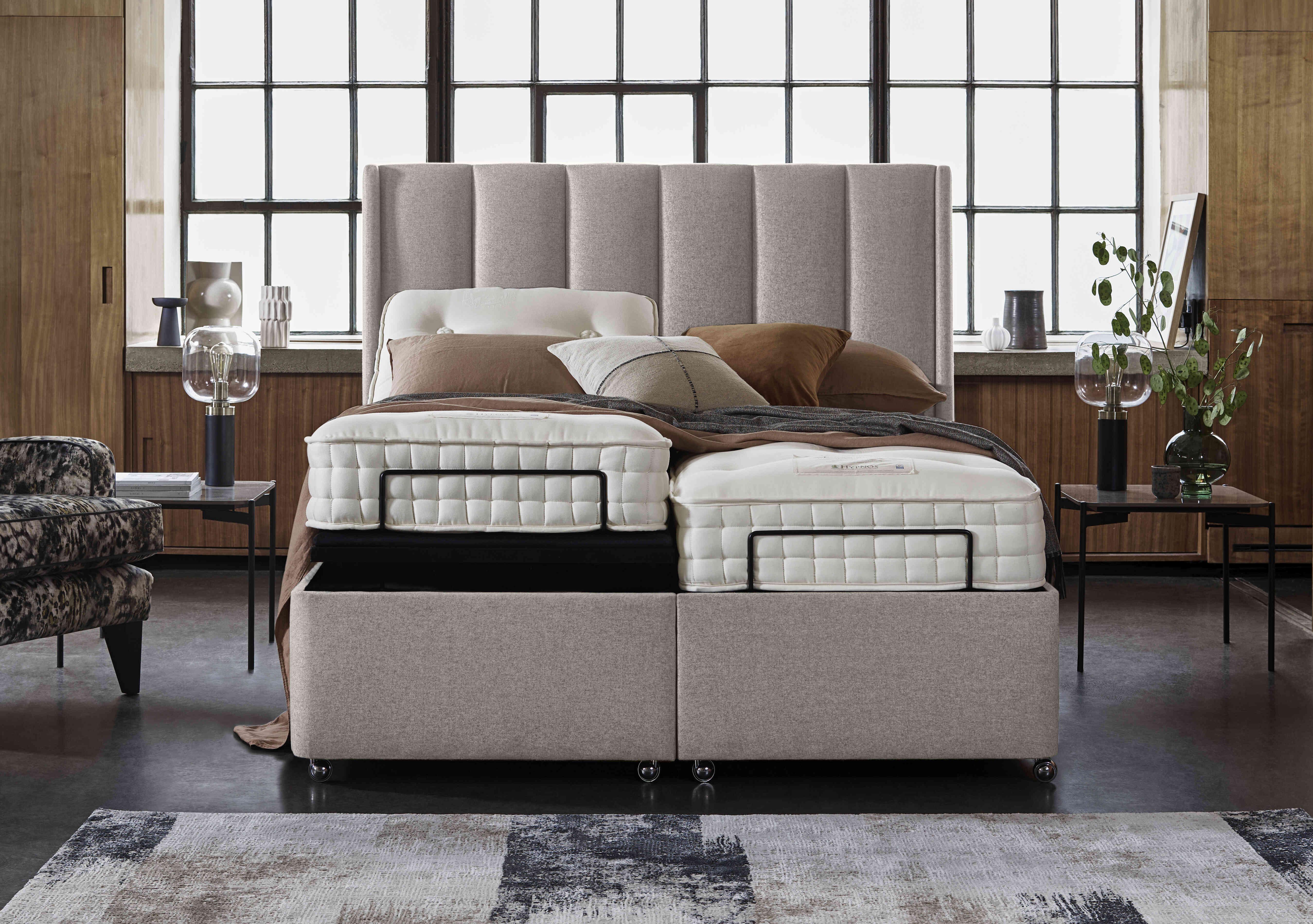 E-Motion Ryo Dual Adjustable Ottoman Divan Base with Headboard in  on Furniture Village