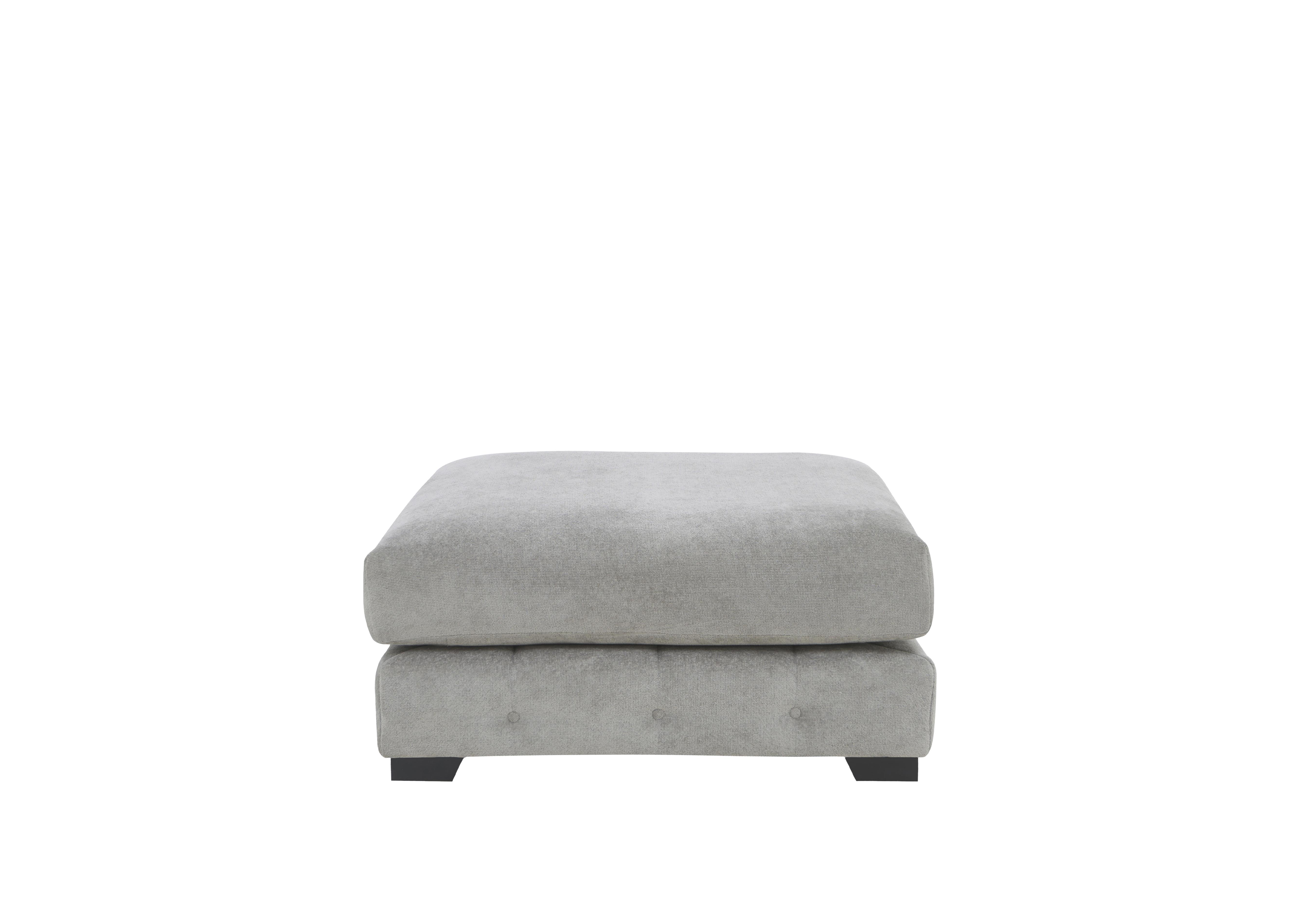 Sumptuous Fabric End Footstool in Suave Silver on Furniture Village