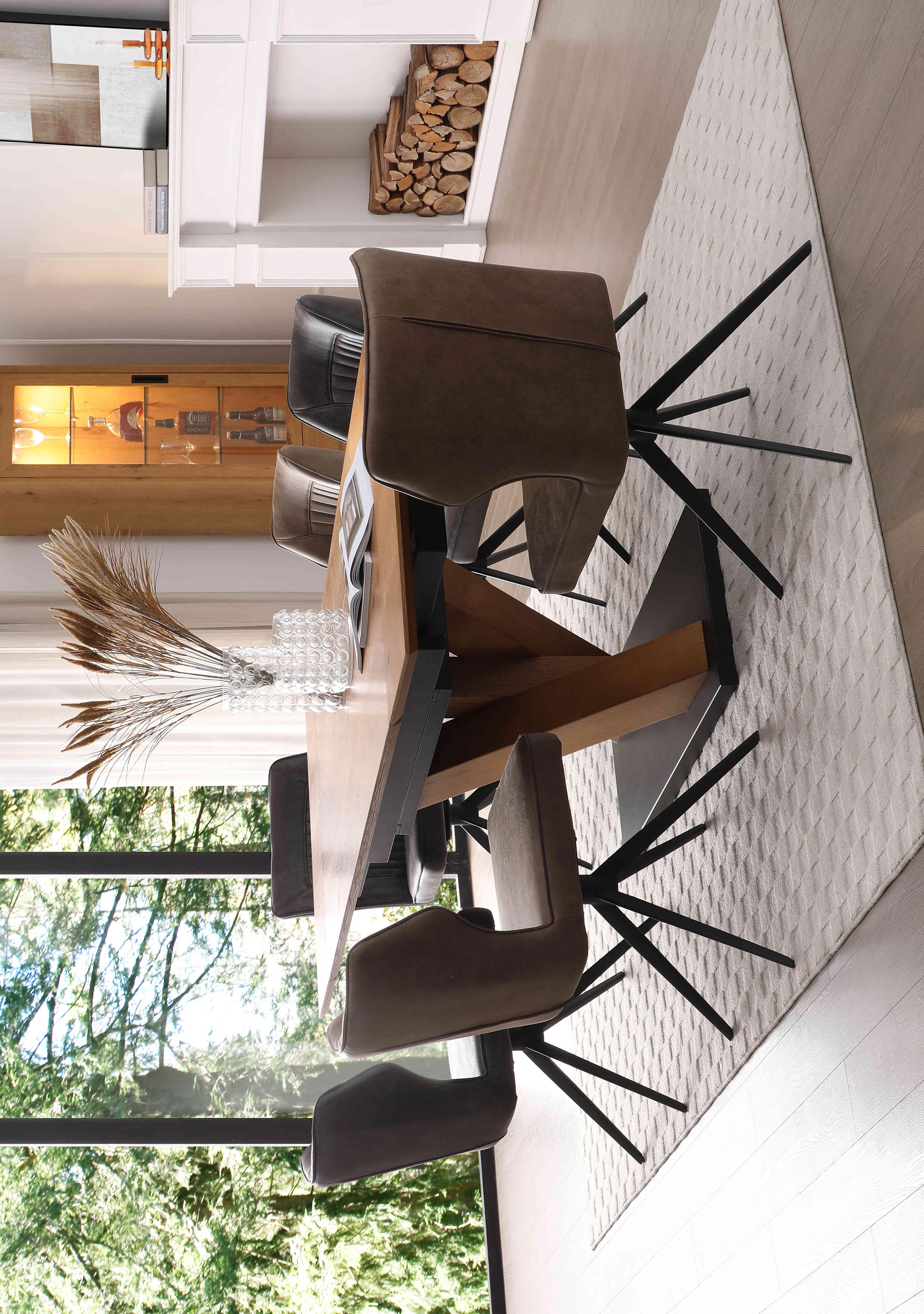 Aydin Small Extending Dining Table with 4 Swivel Dining Chairs in  on Furniture Village