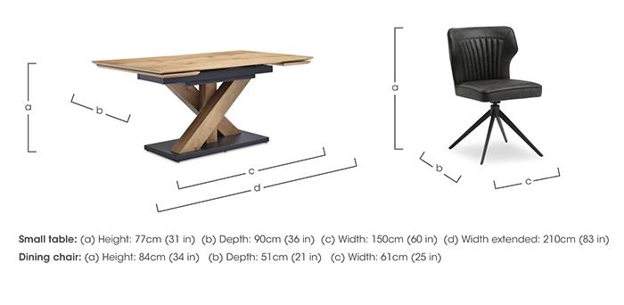 Aydin Small Extending Dining Table with 6 Swivel Dining Chairs in  on Furniture Village