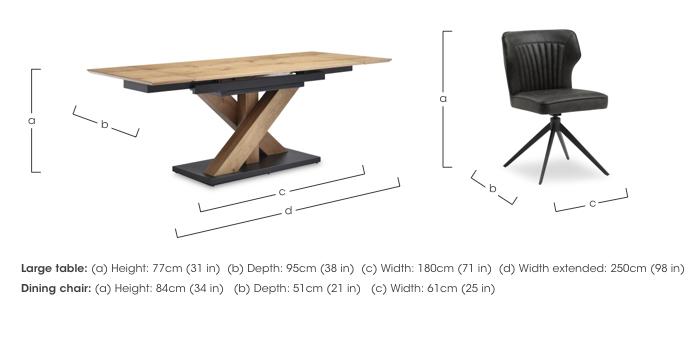 Aydin Large Extending Dining Table with 6 Swivel Dining Chairs in  on Furniture Village