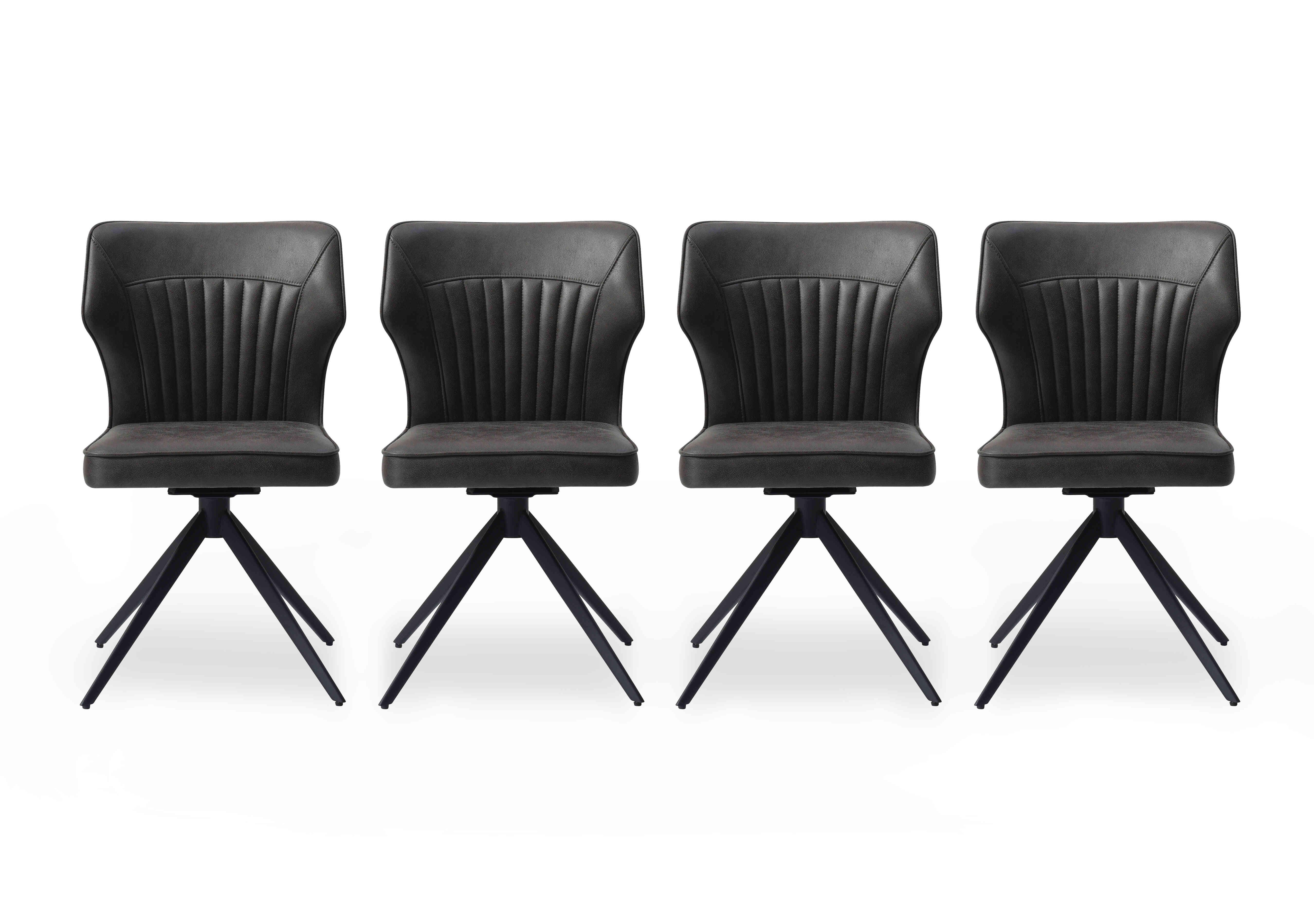 Aydin Set of 4 Swivel Dining Chairs in Dark Grey on Furniture Village