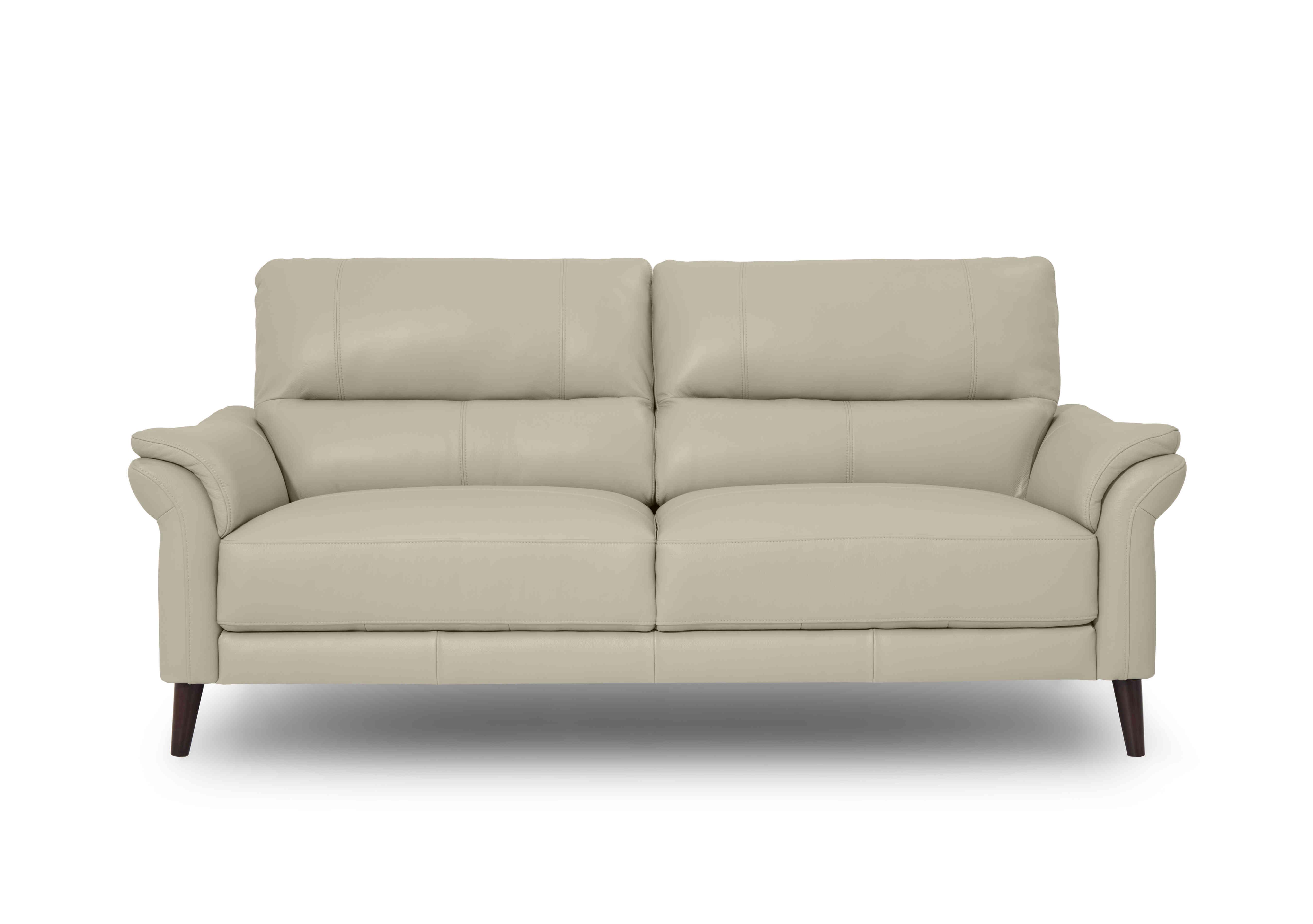 Winner 3 Seater Leather Sofa in Montana Cat-60/05 Bone China on Furniture Village