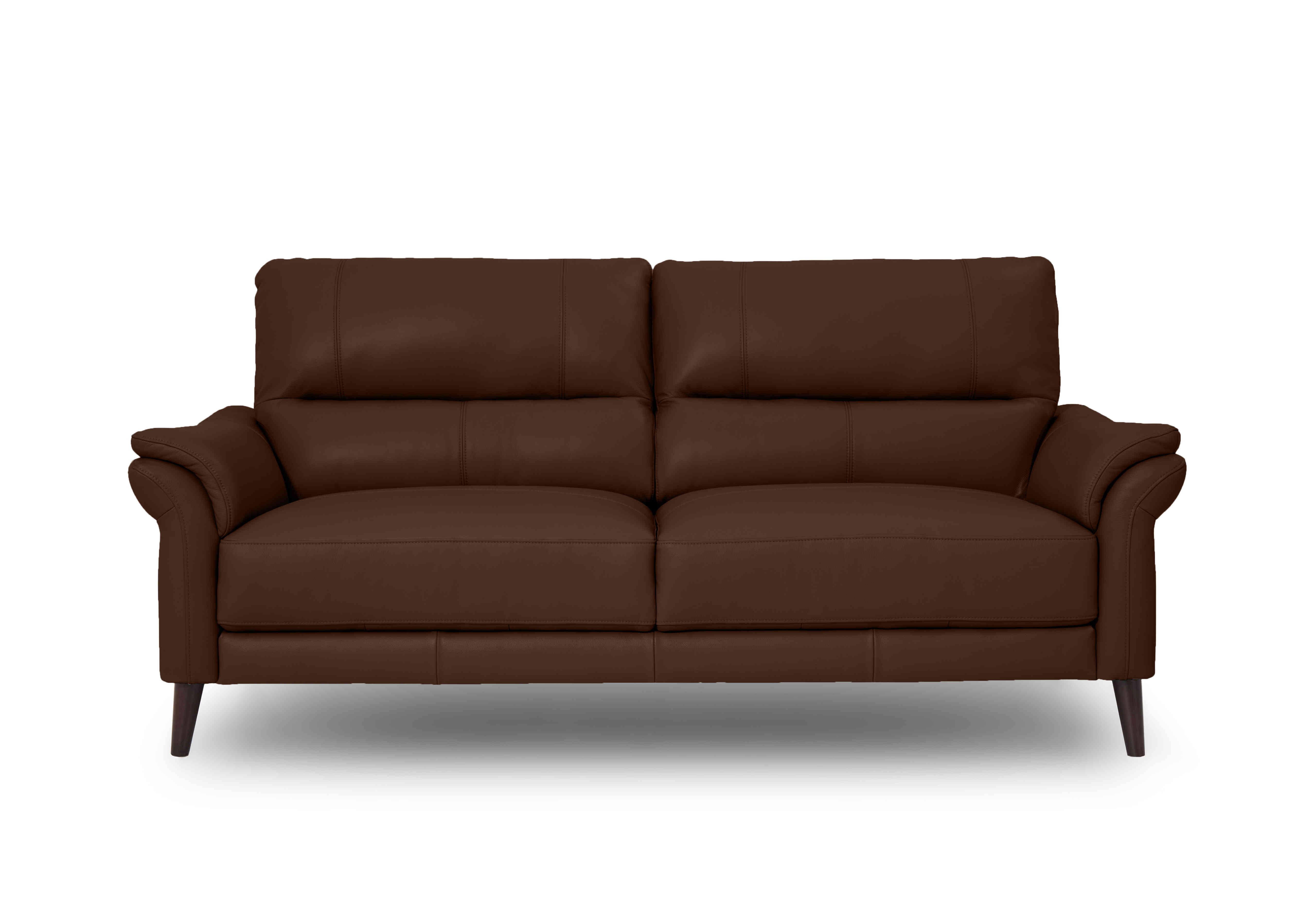 Winner 3 Seater Leather Sofa in Montana Cat-60/08 Chocolate on Furniture Village