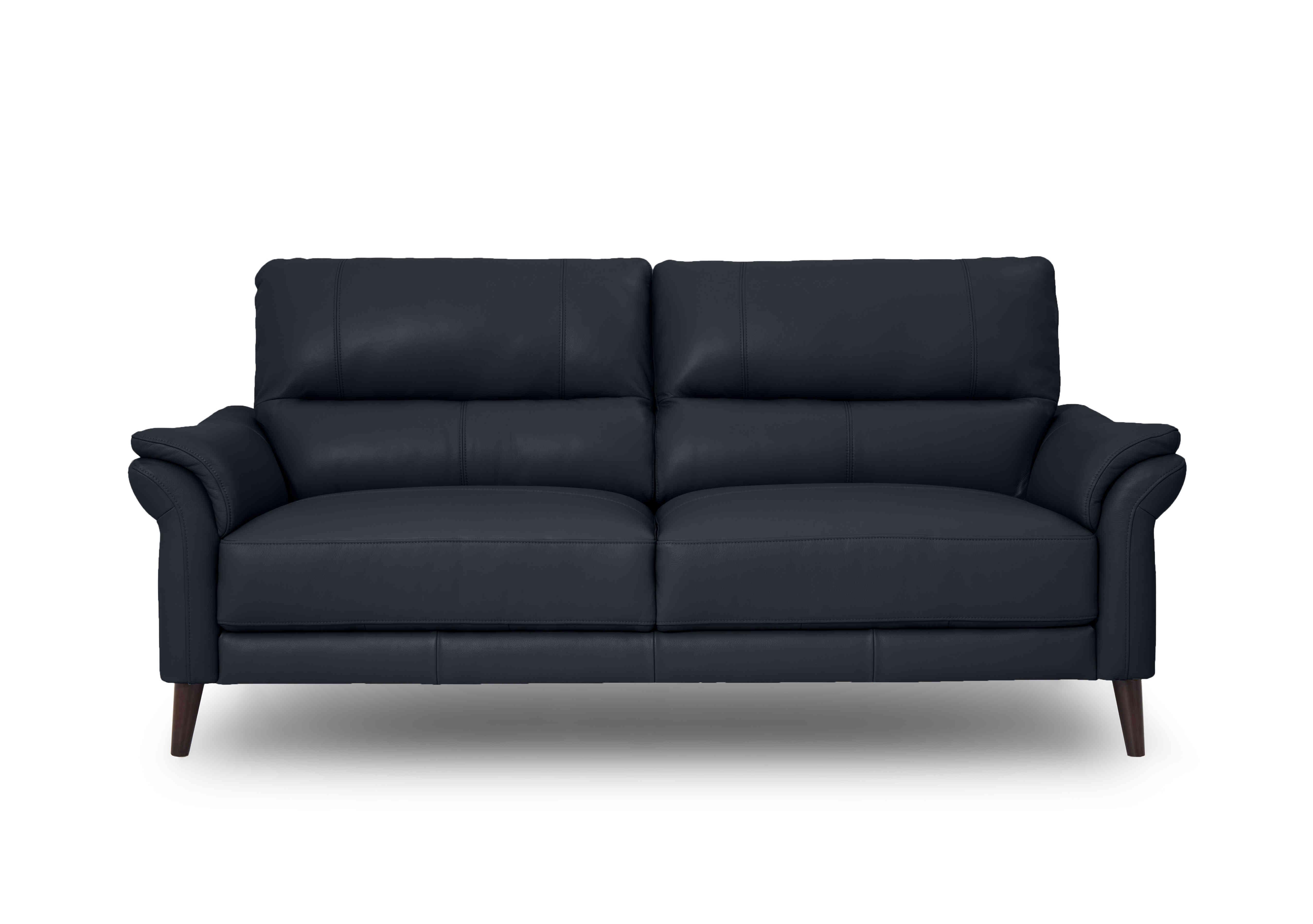 Winner 3 Seater Leather Sofa in Montana Cat-60/24 Navy on Furniture Village