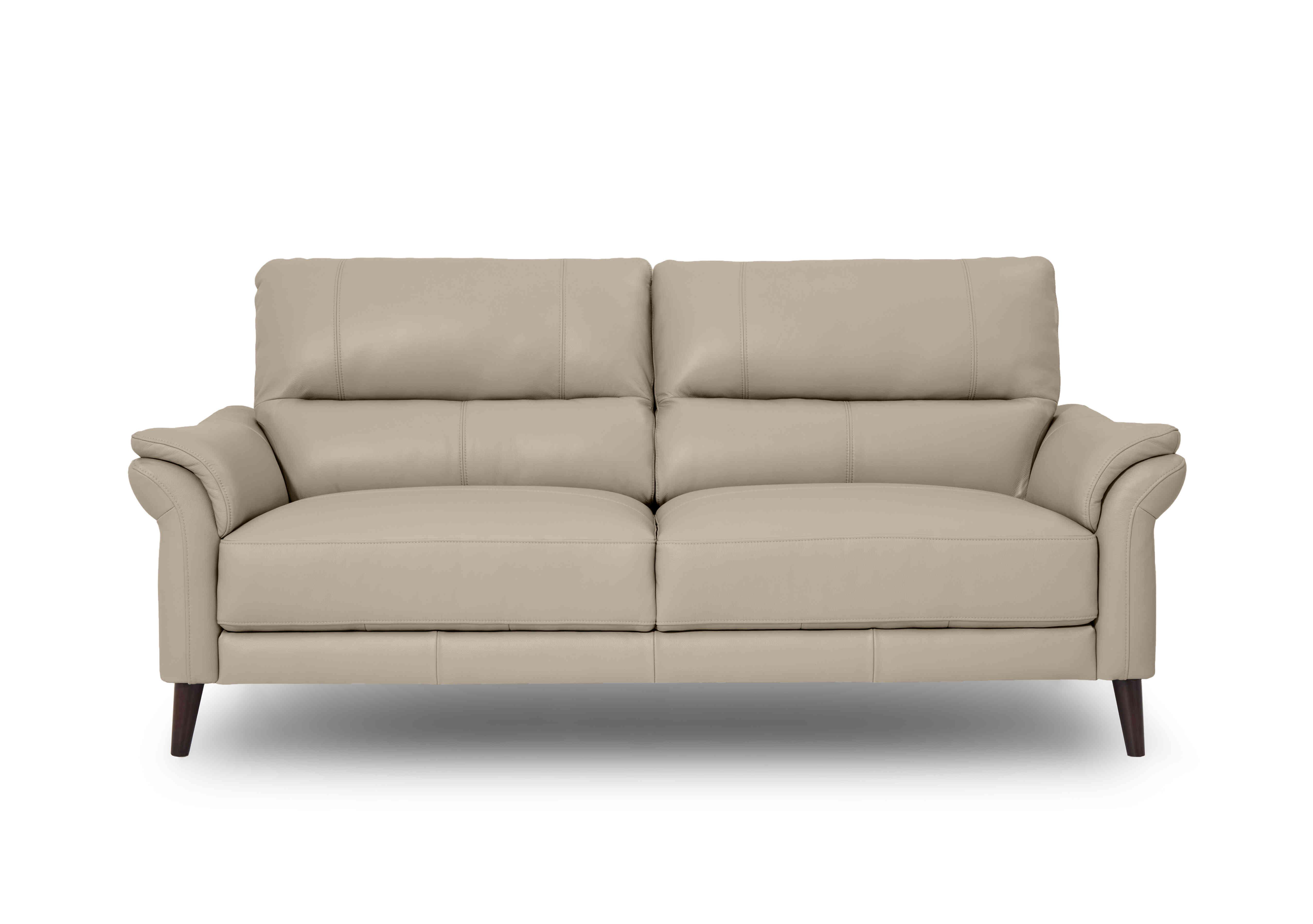 Winner 3 Seater Leather Sofa in Oslo Cat-40/08 Oyster on Furniture Village