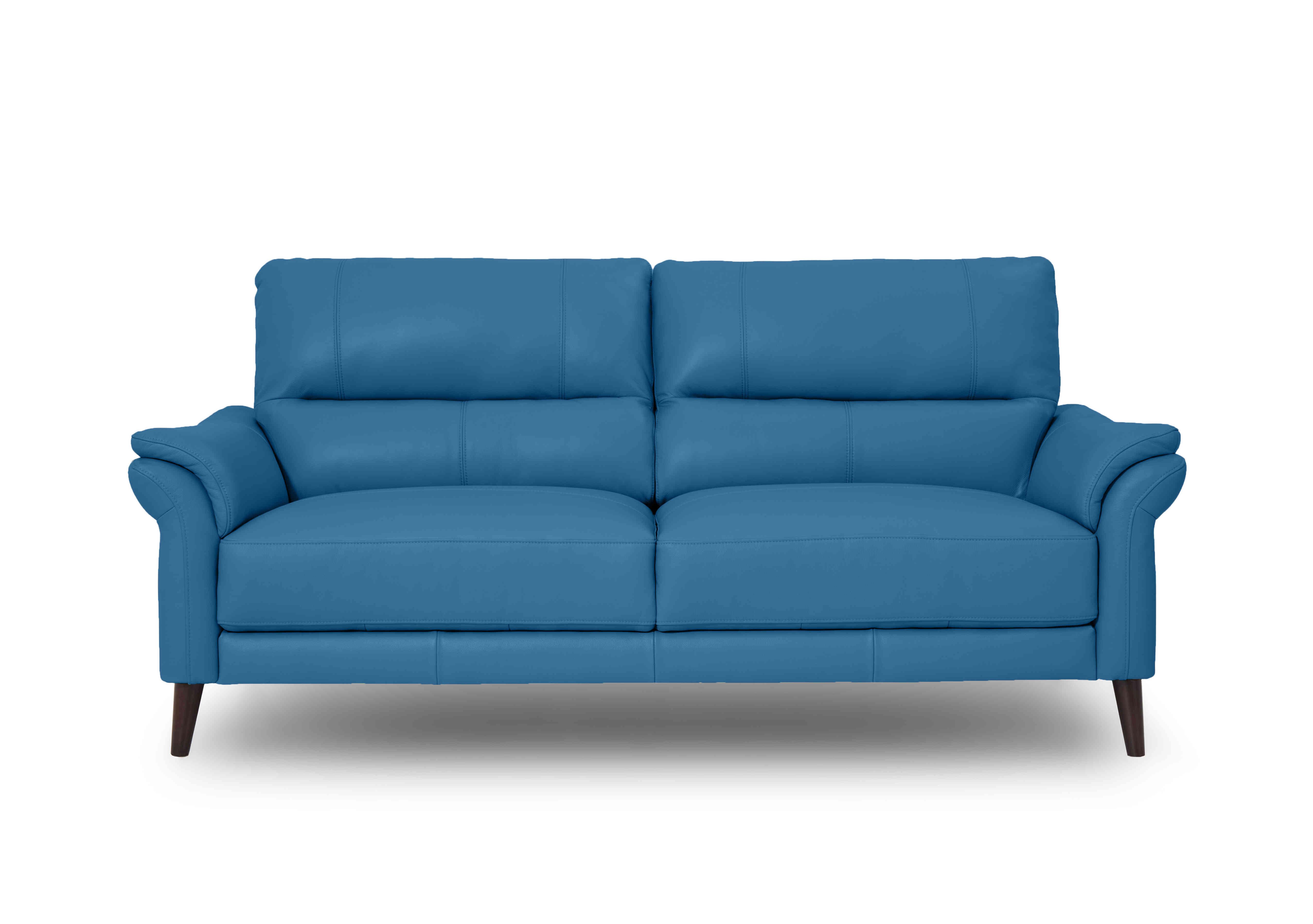 Winner 3 Seater Leather Sofa in Oslo Cat-40/12 Aegean on Furniture Village