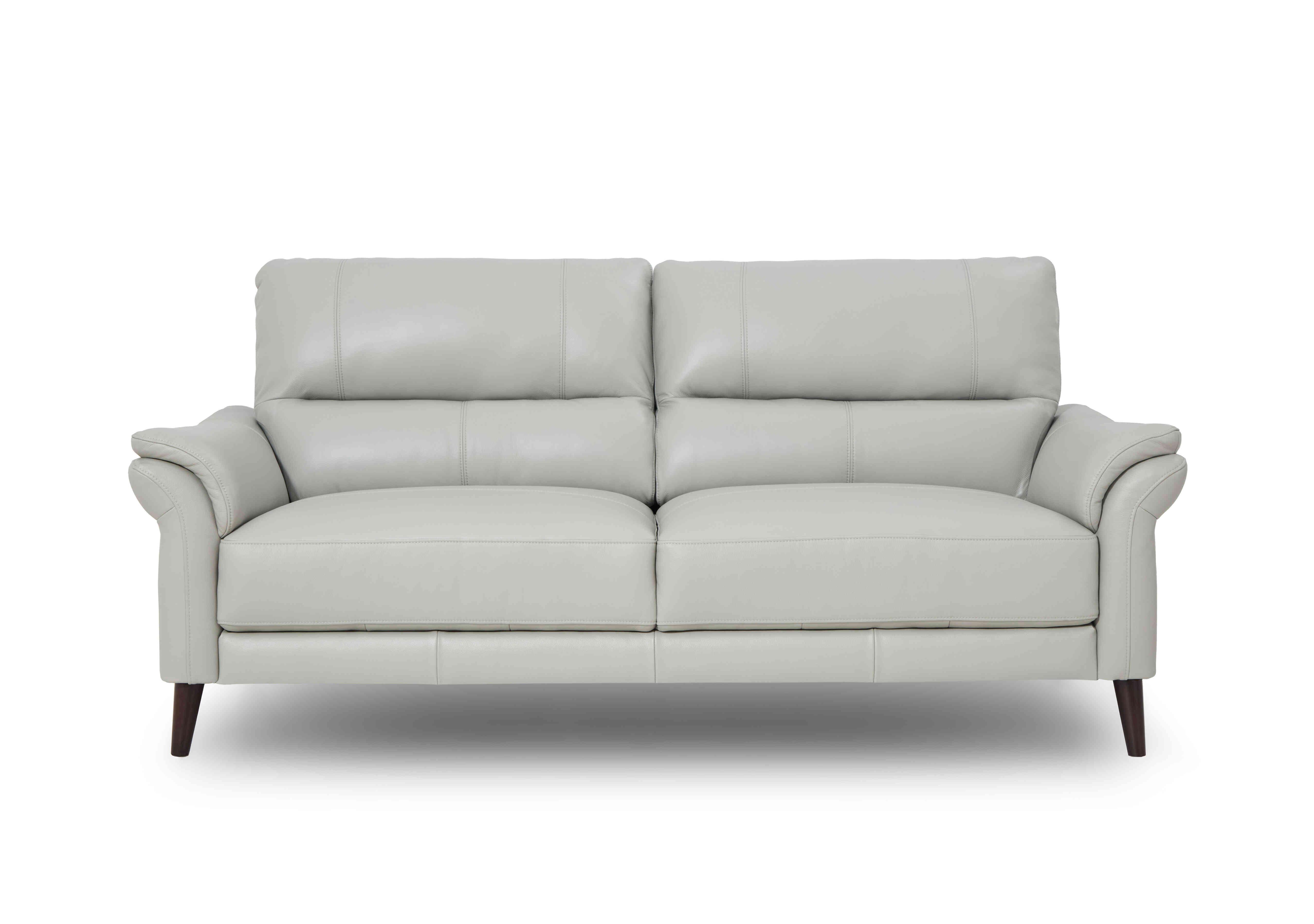 Winner 3 Seater Leather Sofa in Oslo Cat-40/27 Light Grey on Furniture Village