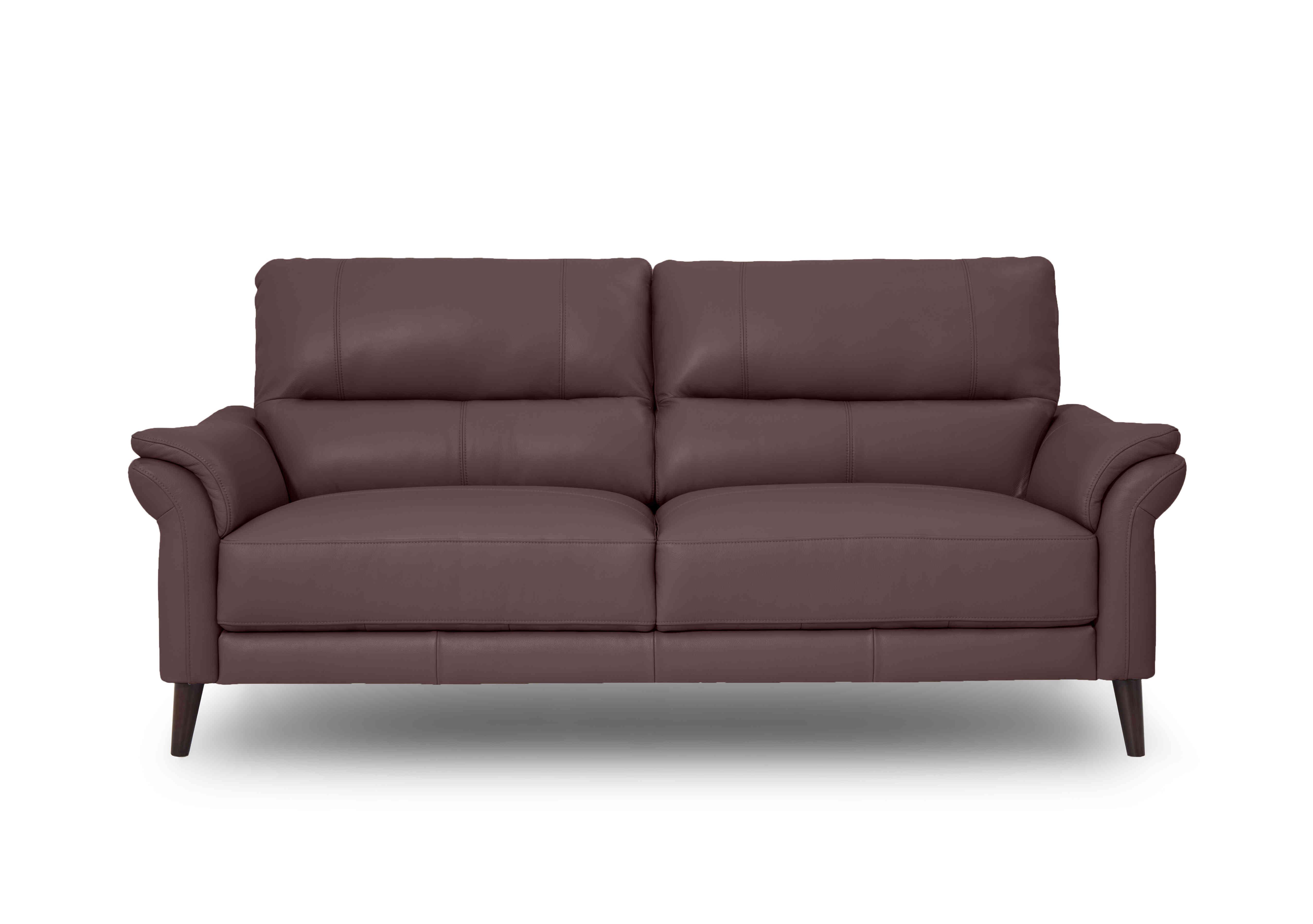 Winner 3 Seater Leather Sofa in Oslo Cat-40/30 Mulberry on Furniture Village