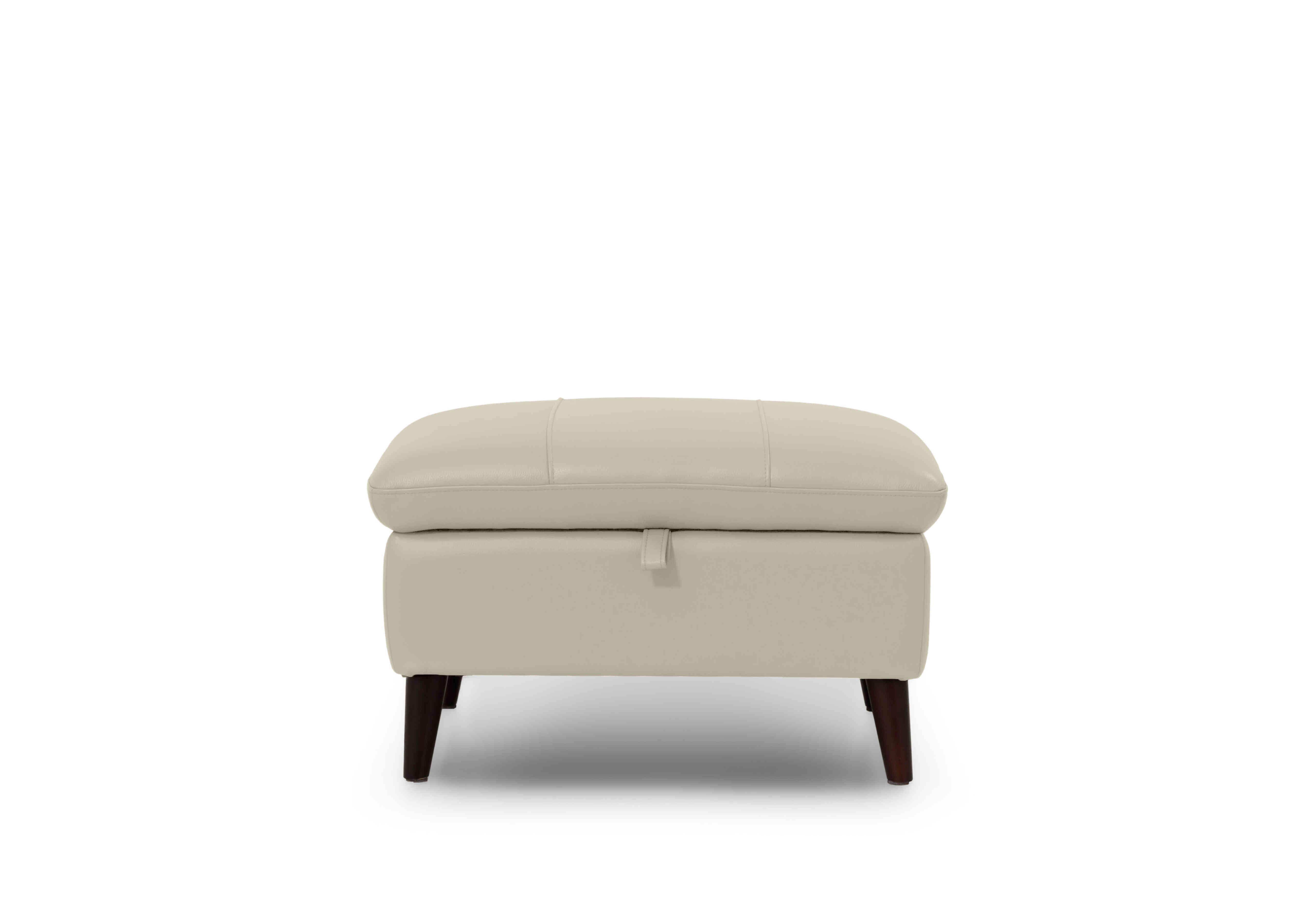 Winner Leather Storage Footstool in Montana Cat-60/05 Bone China on Furniture Village