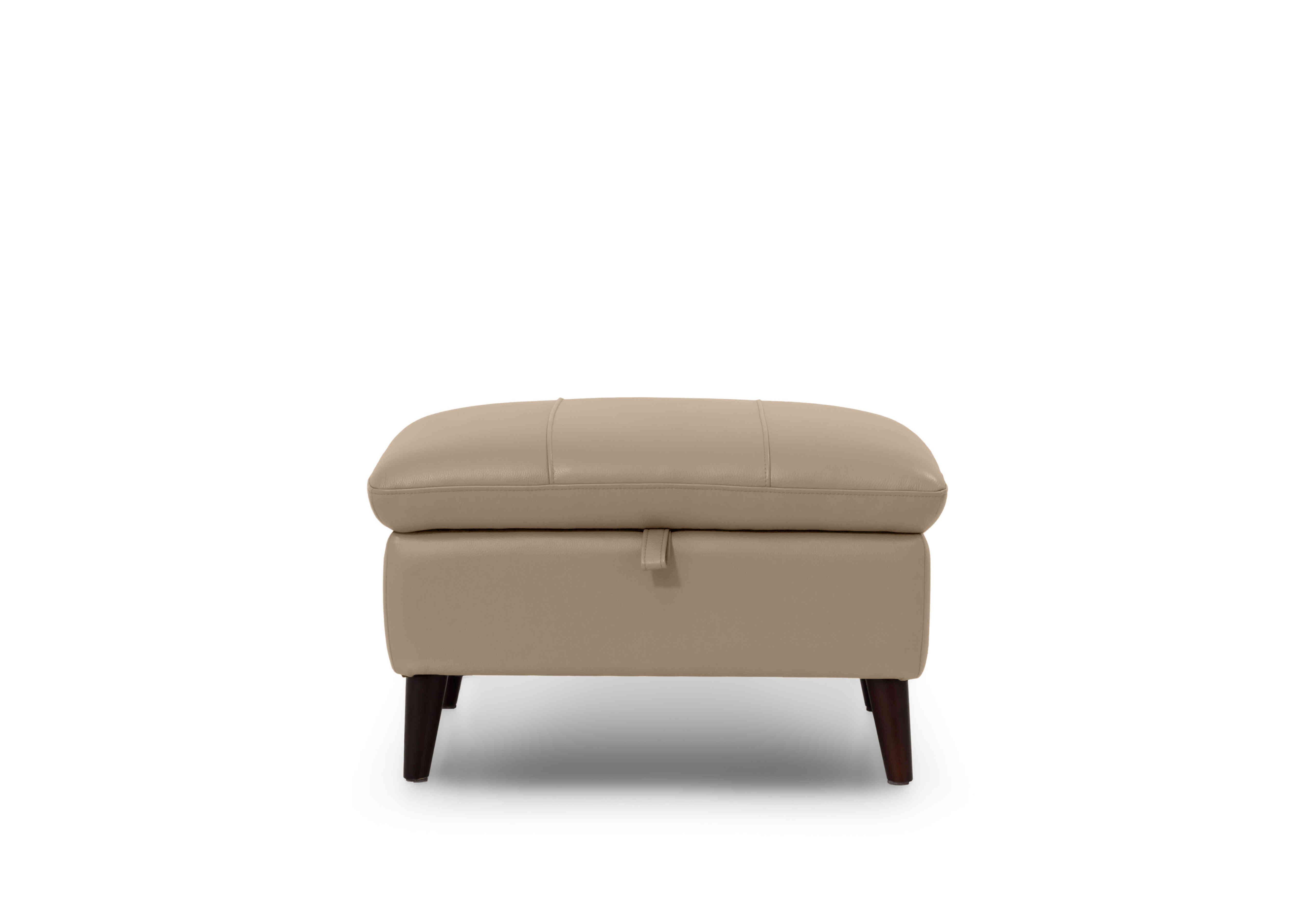 Winner Leather Storage Footstool in Montana Cat-60/06 Barley on Furniture Village