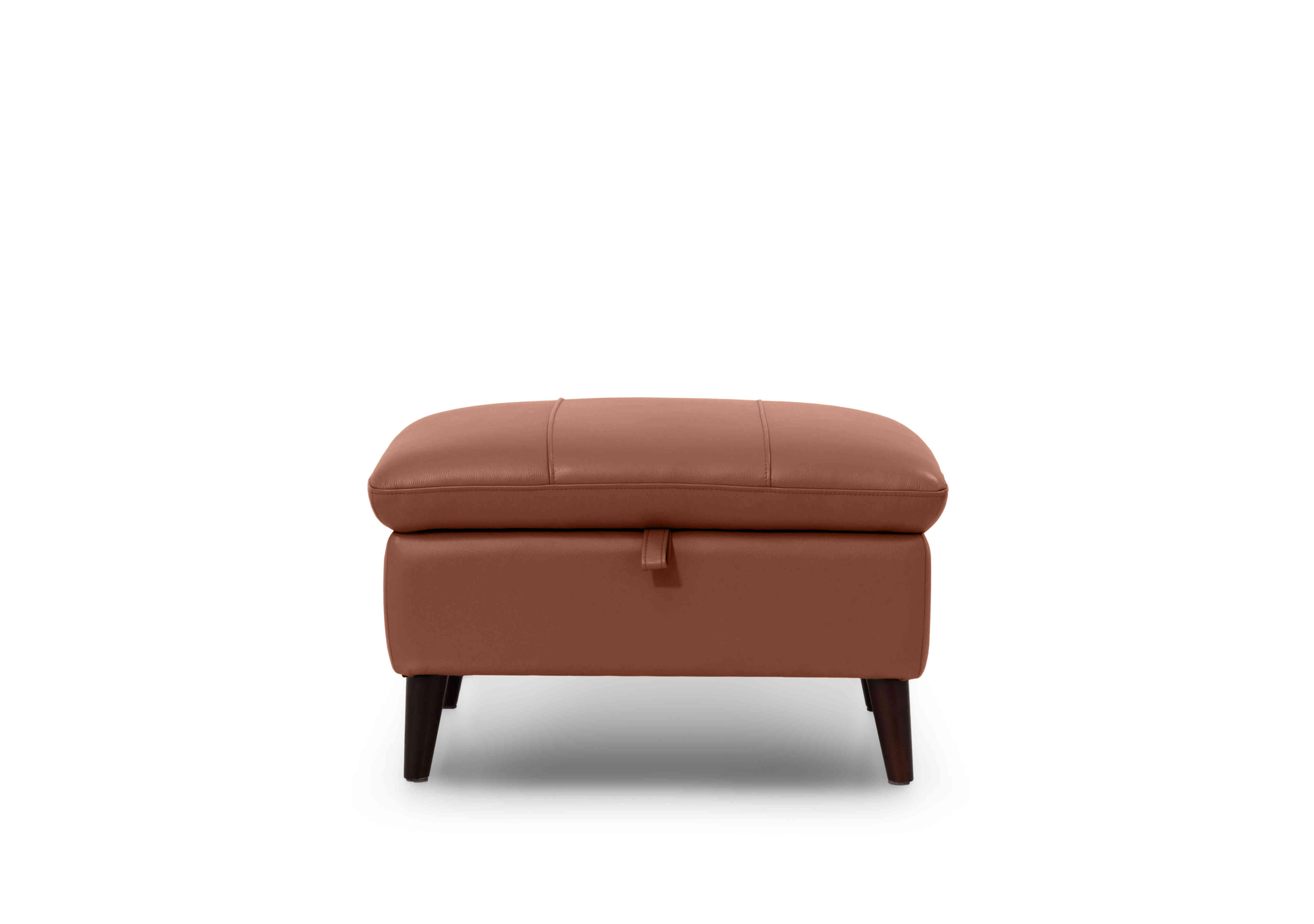 Winner Leather Storage Footstool in Montana Cat-60/07 Butterscotch on Furniture Village