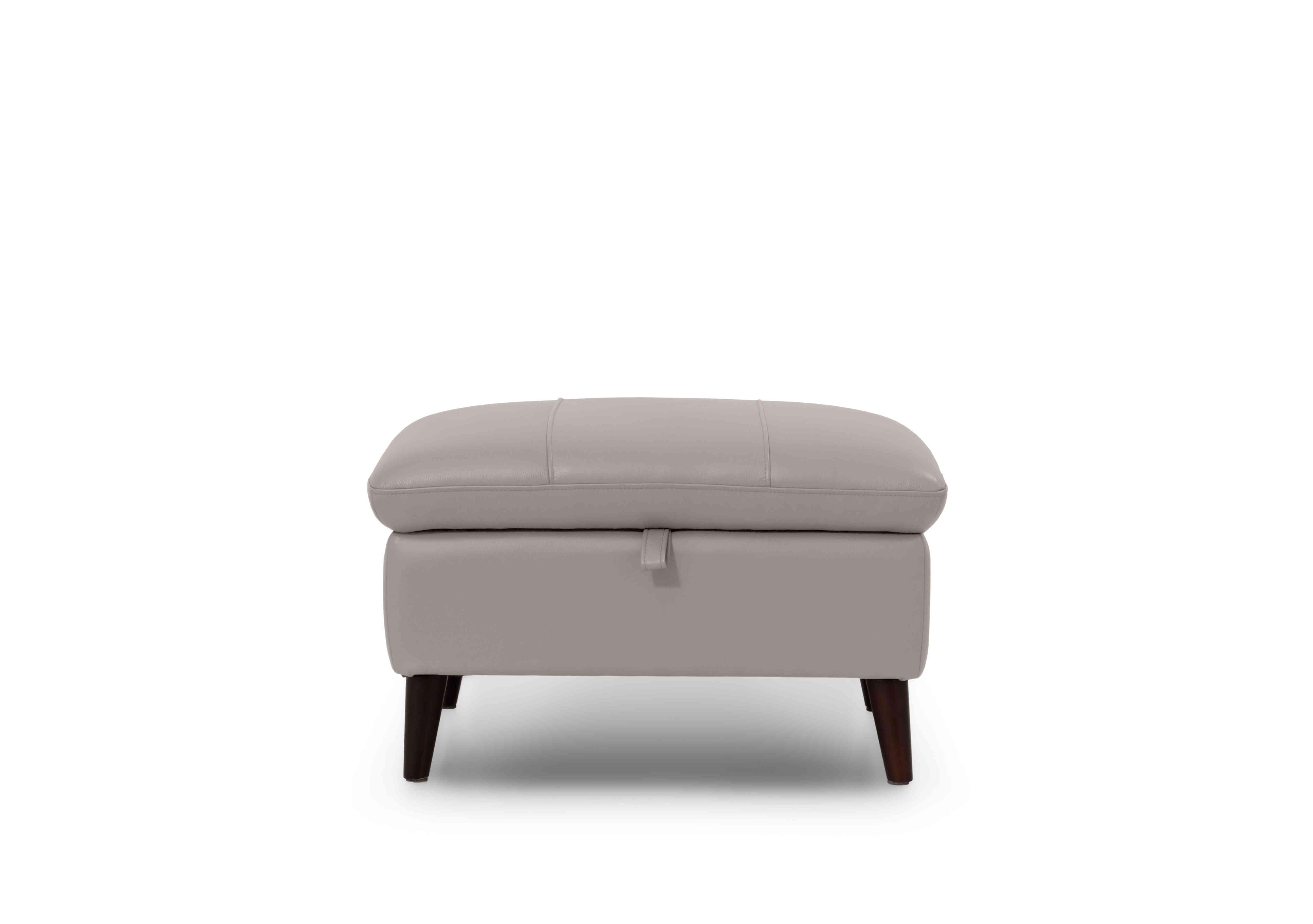 Winner Leather Storage Footstool in Montana Cat-60/23 Lead Grey on Furniture Village