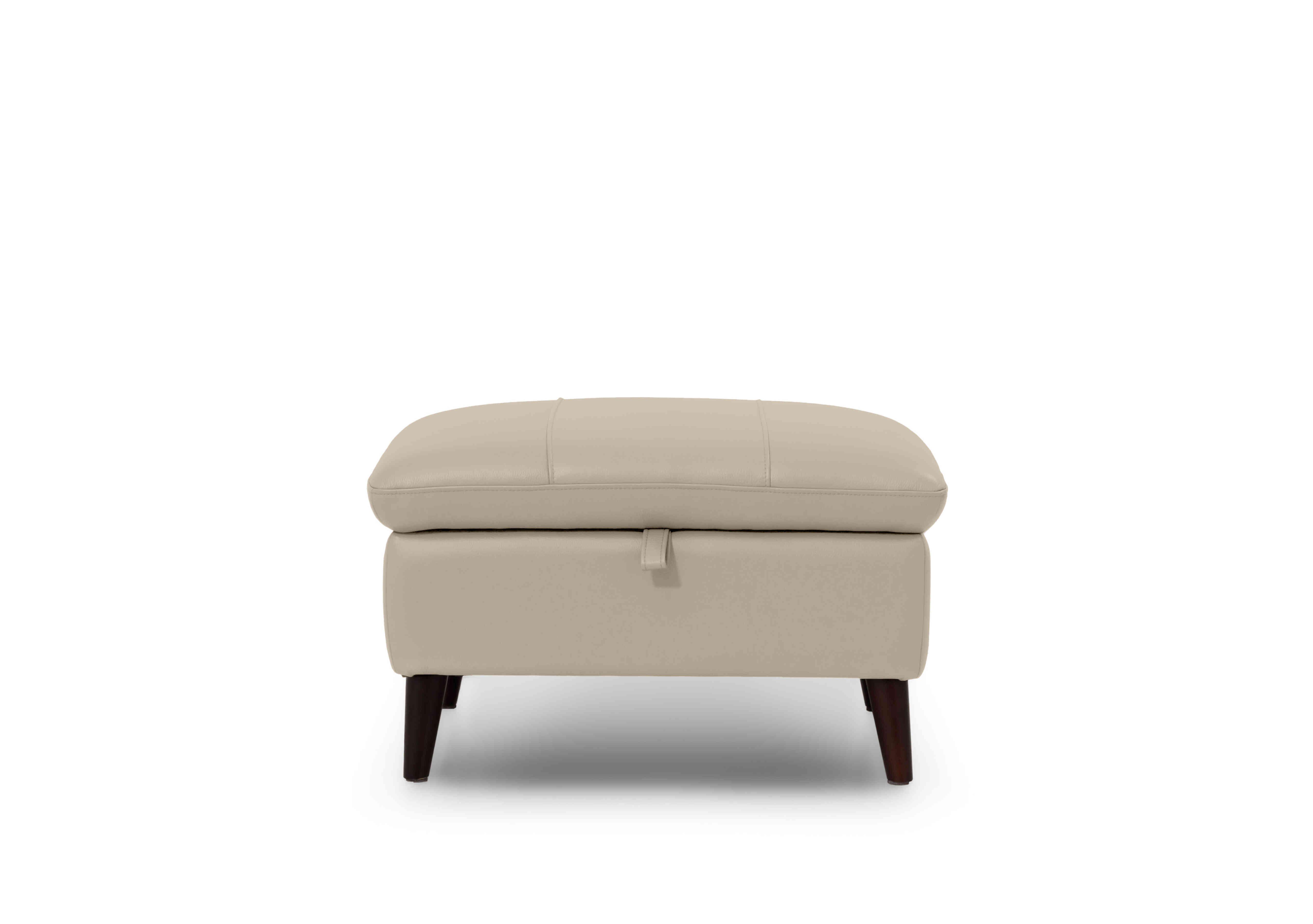 Winner Leather Storage Footstool in Oslo Cat-40/08 Oyster on Furniture Village