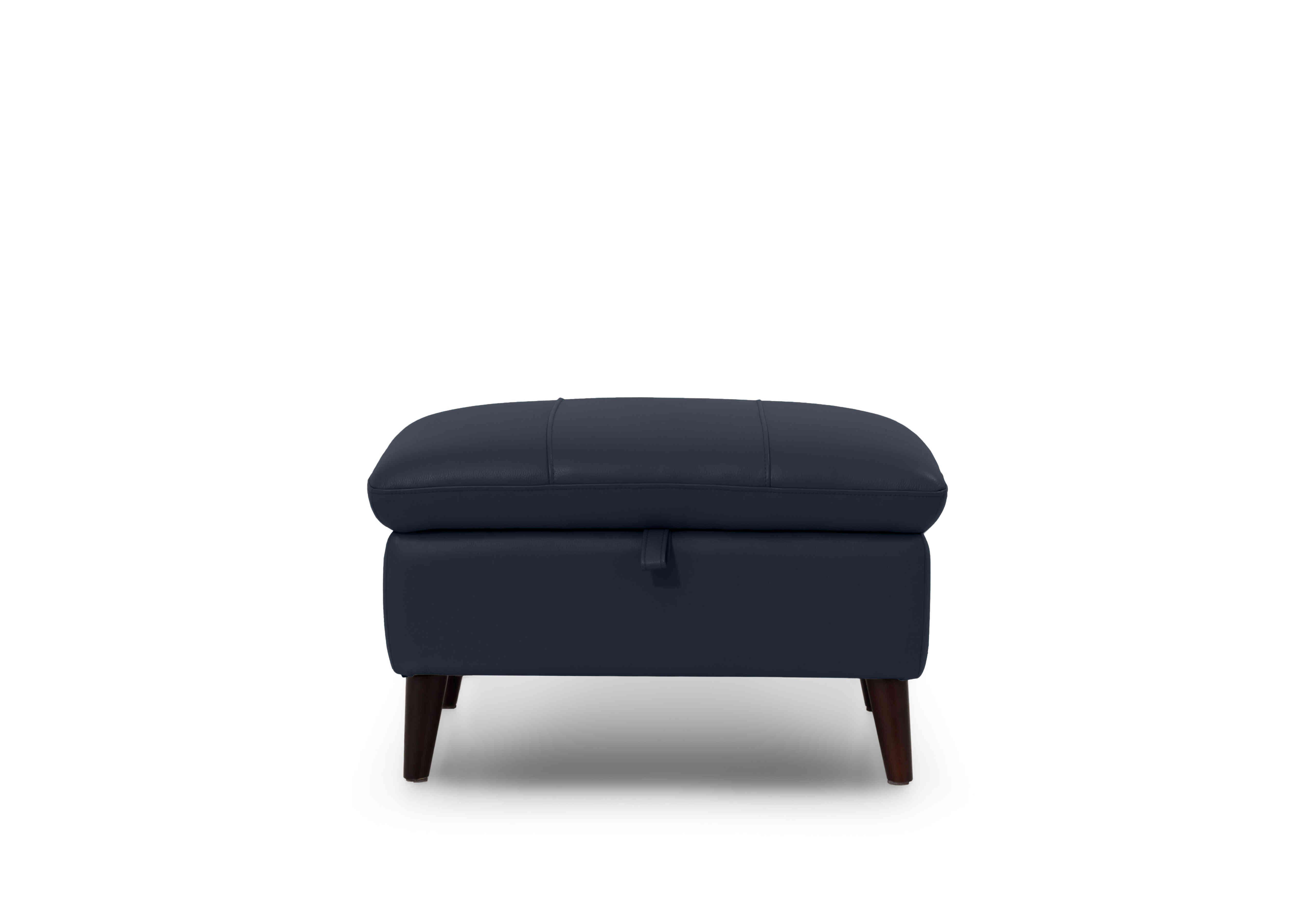 Winner Leather Storage Footstool in Oslo Cat-40/09 Peacock on Furniture Village