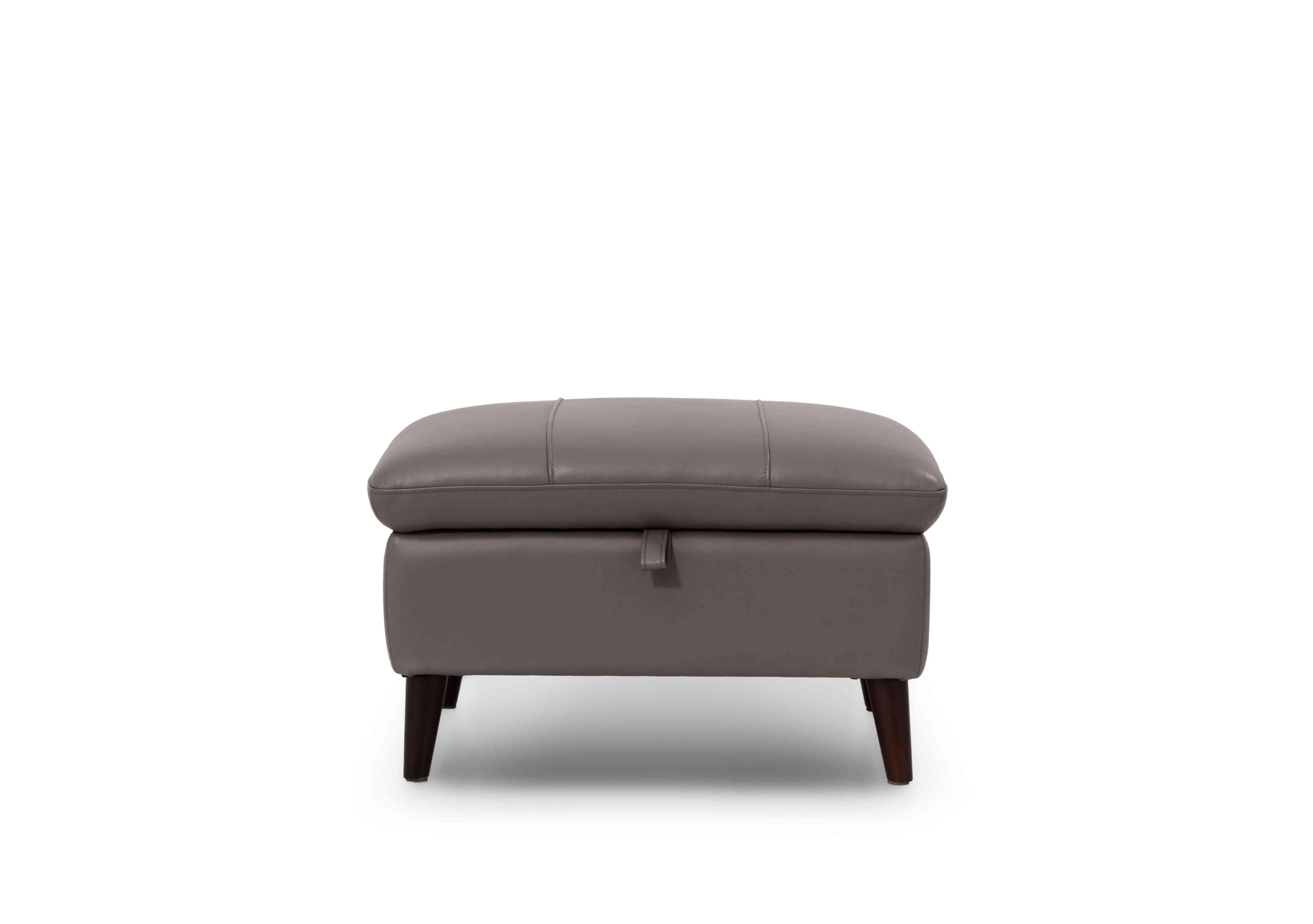 Winner Leather Storage Footstool in Oslo Cat-40/15 Elephant on Furniture Village